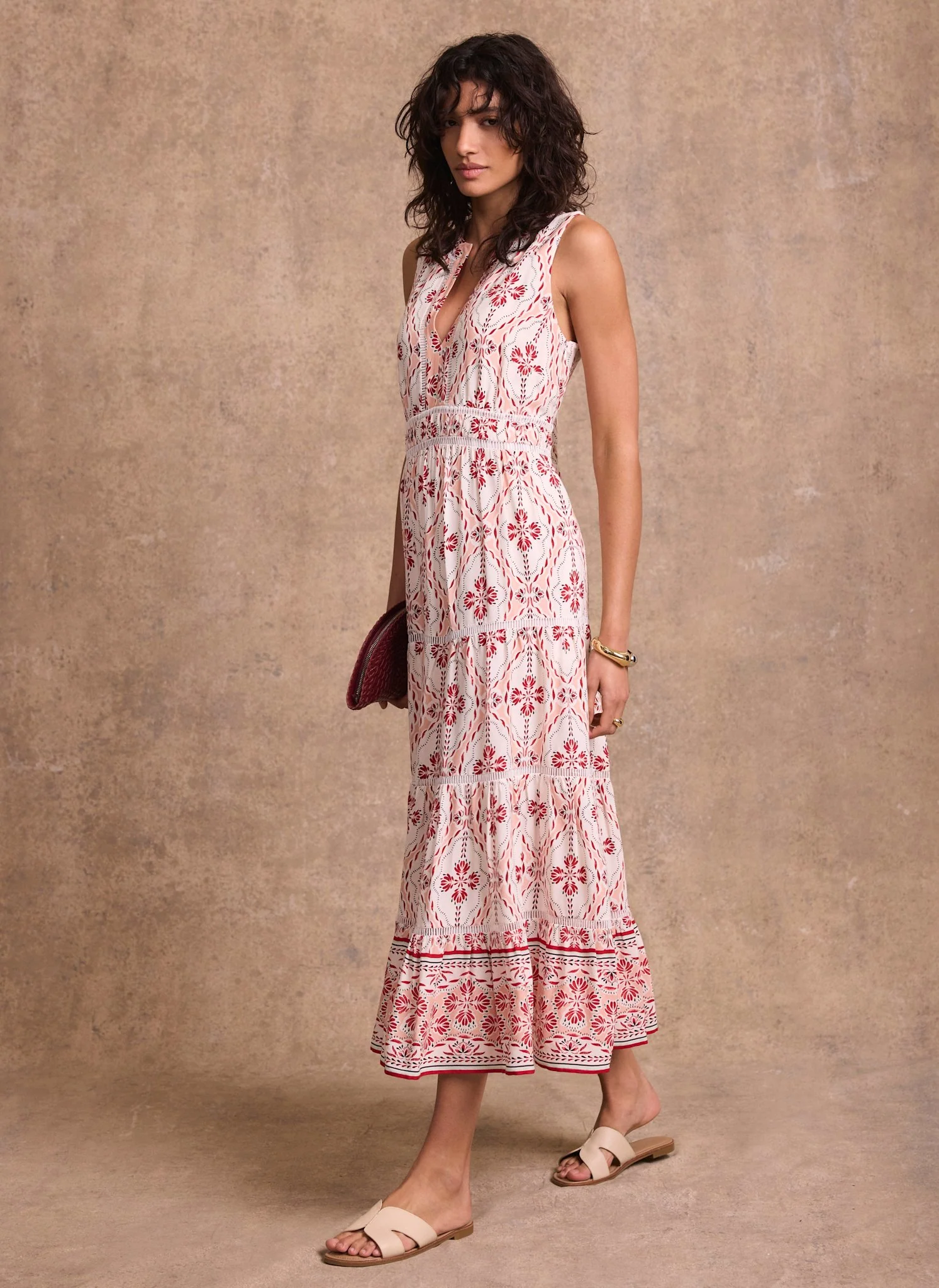 5832-pink-geo-print-maxi-dress-4.webp Pink Geo Print Maxi Dress
