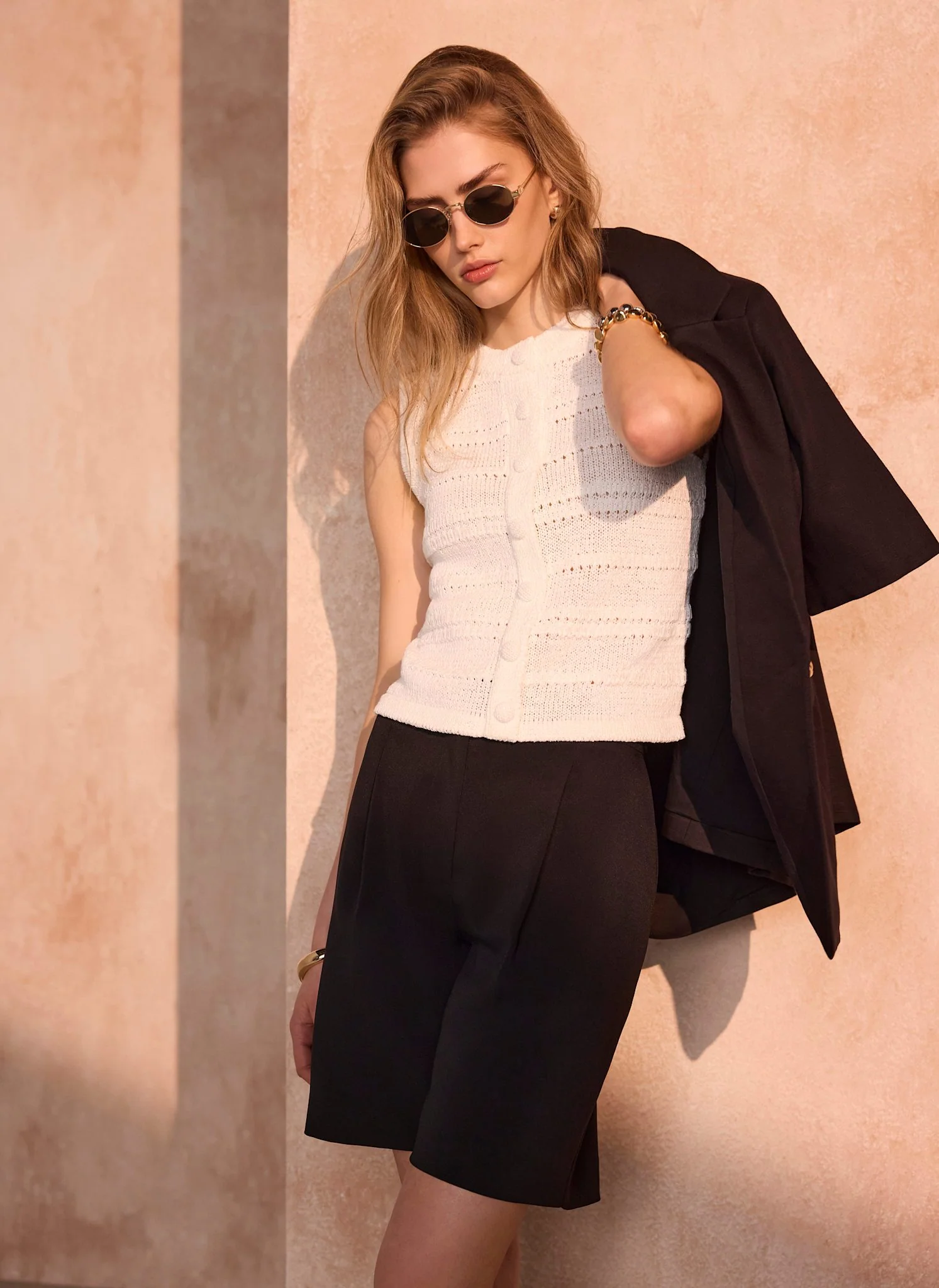588-white-cotton-blend-button-detail-knit-top-1.webp White Cotton Blend Button Detail Knit Top