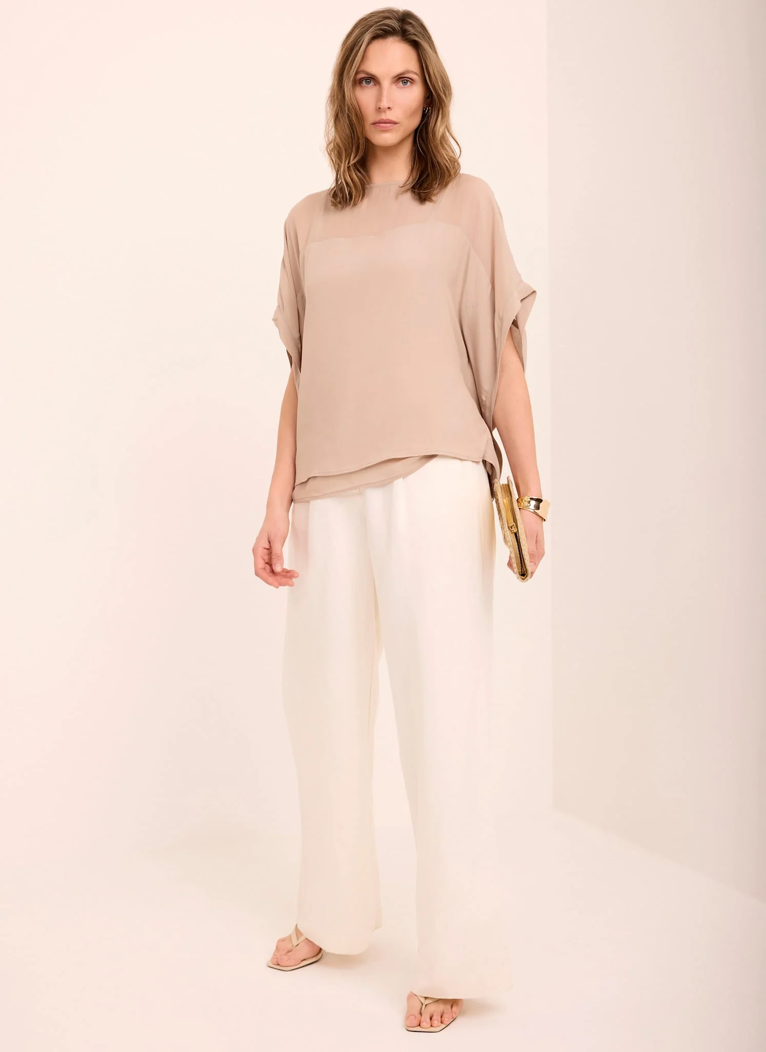 Neutral Sheer Panel Top
