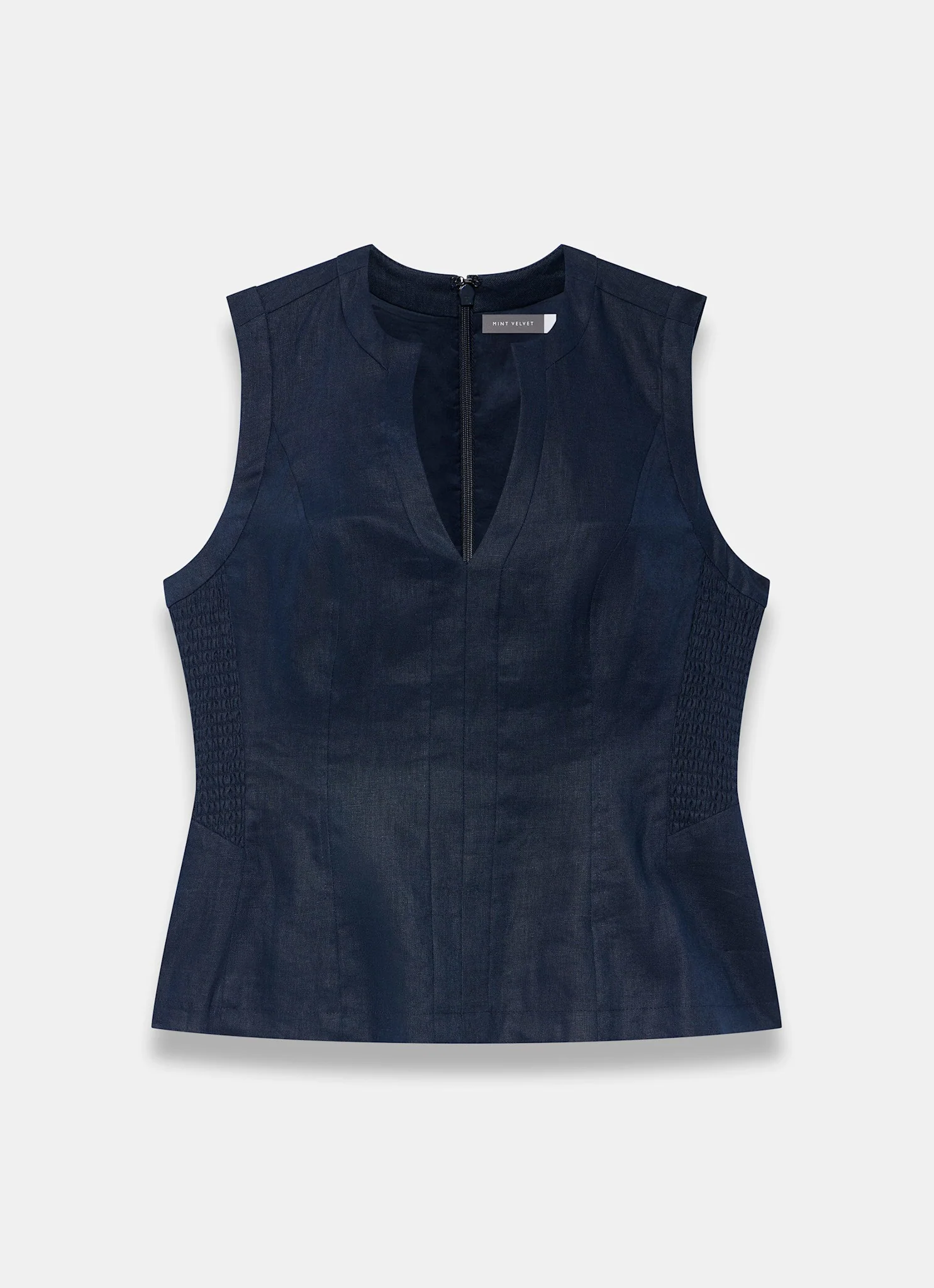5910-navy-linen-shirred-top-7.webp Navy Linen Shirred Top