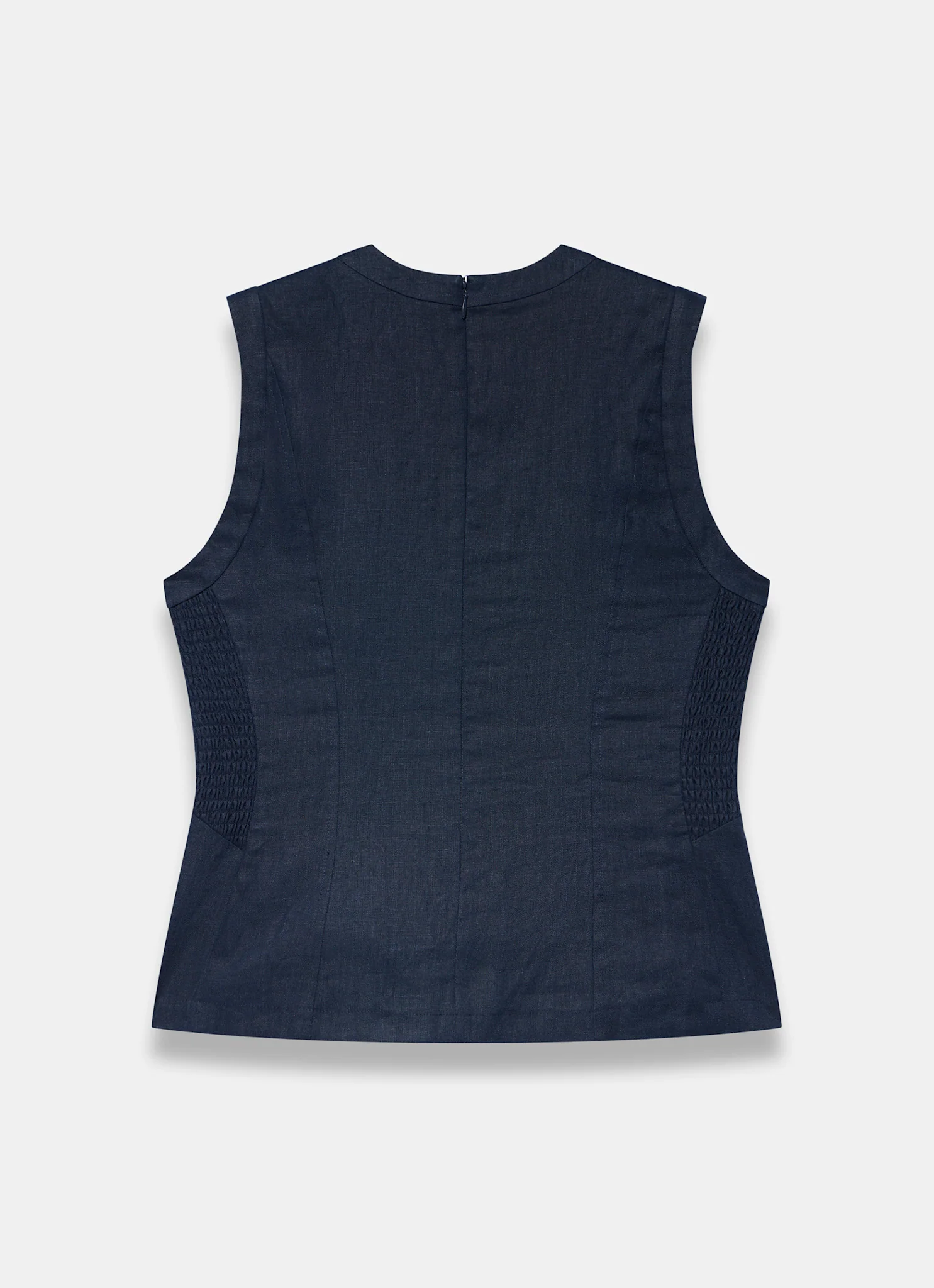 5910-navy-linen-shirred-top-8.webp Navy Linen Shirred Top