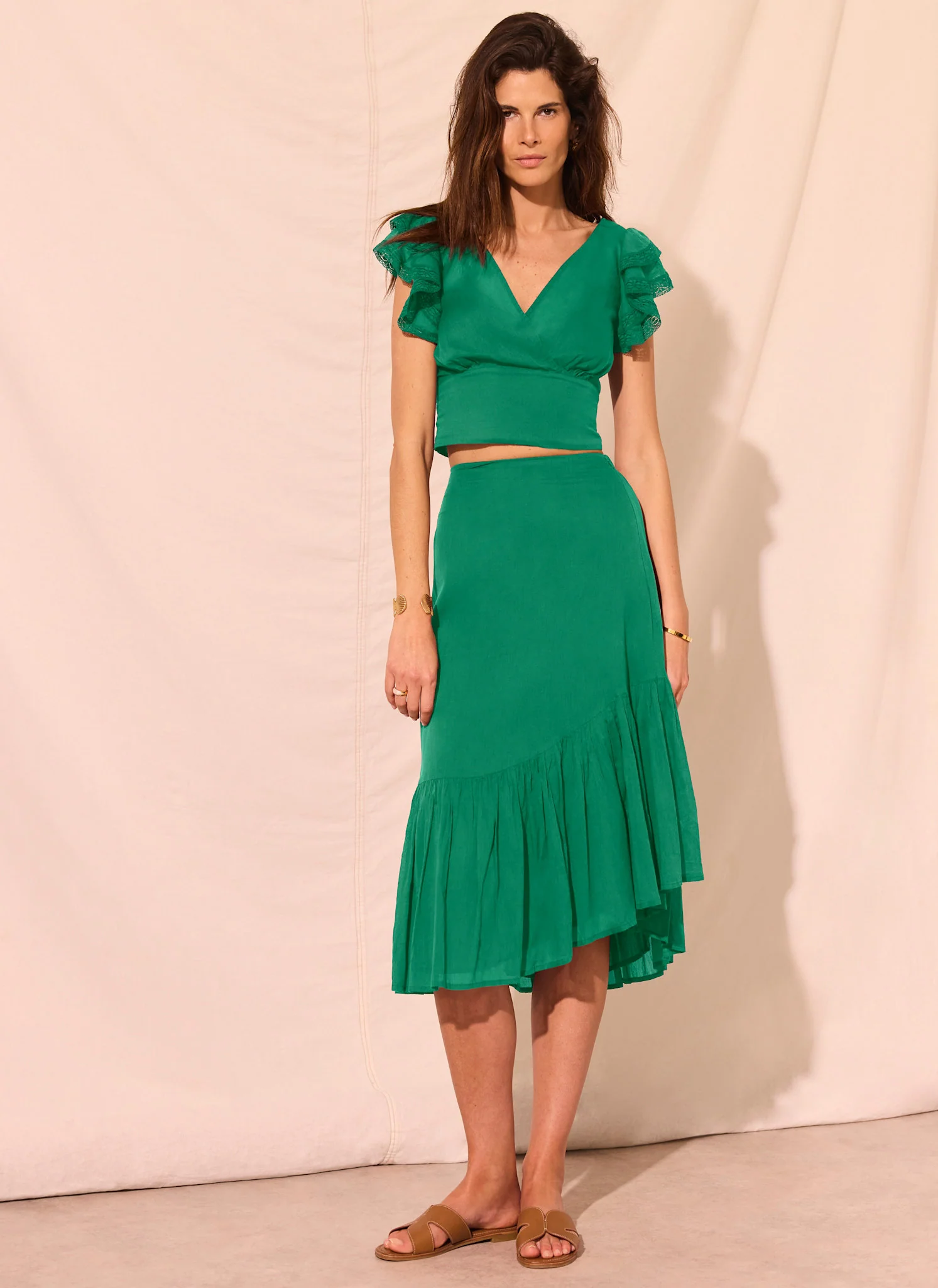 594-green-cotton-top-and-midi-skirt-set-5.webp Green Cotton Top and Midi Skirt Set