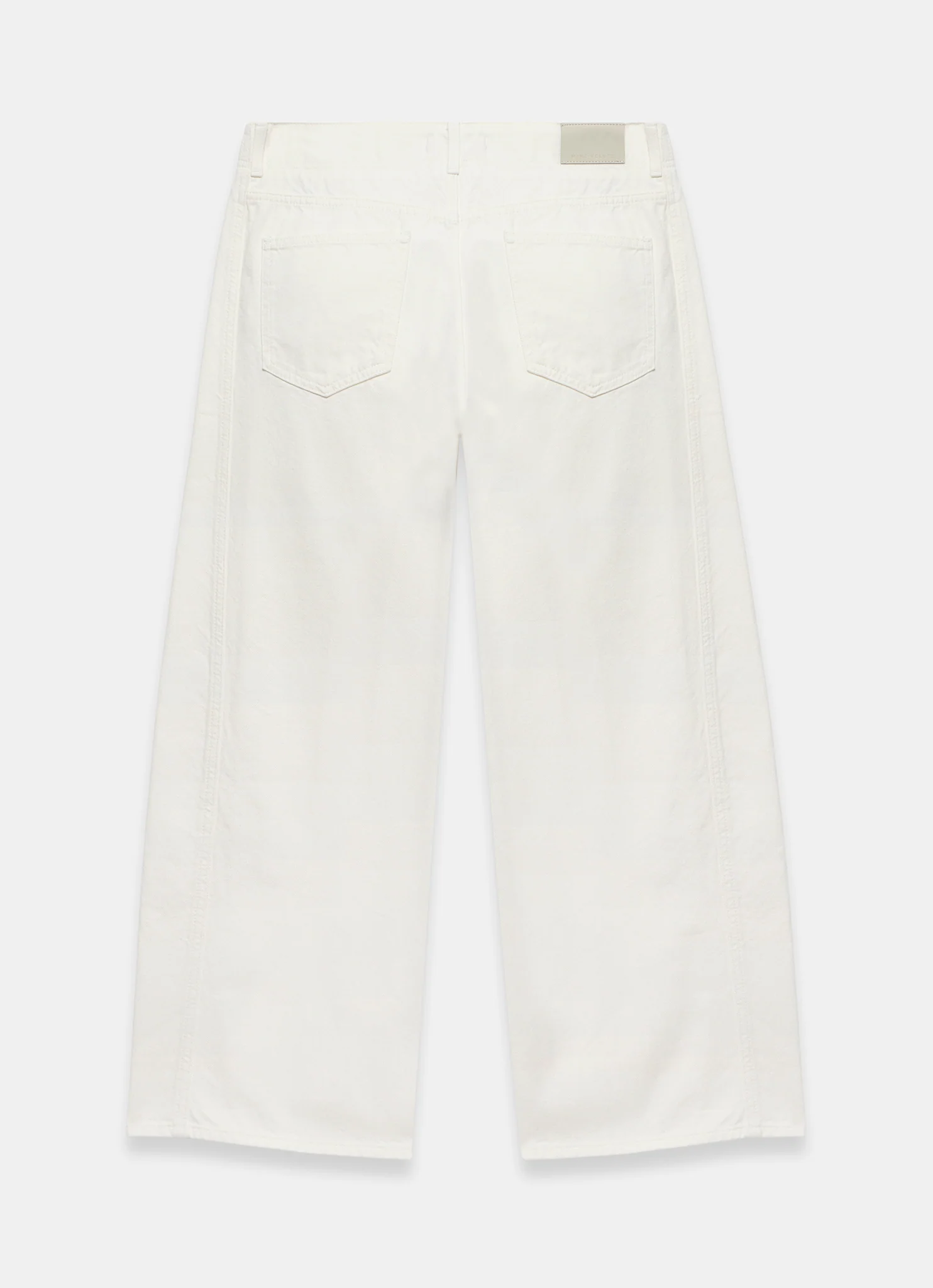 Cream Relaxed Wide Leg Jeans