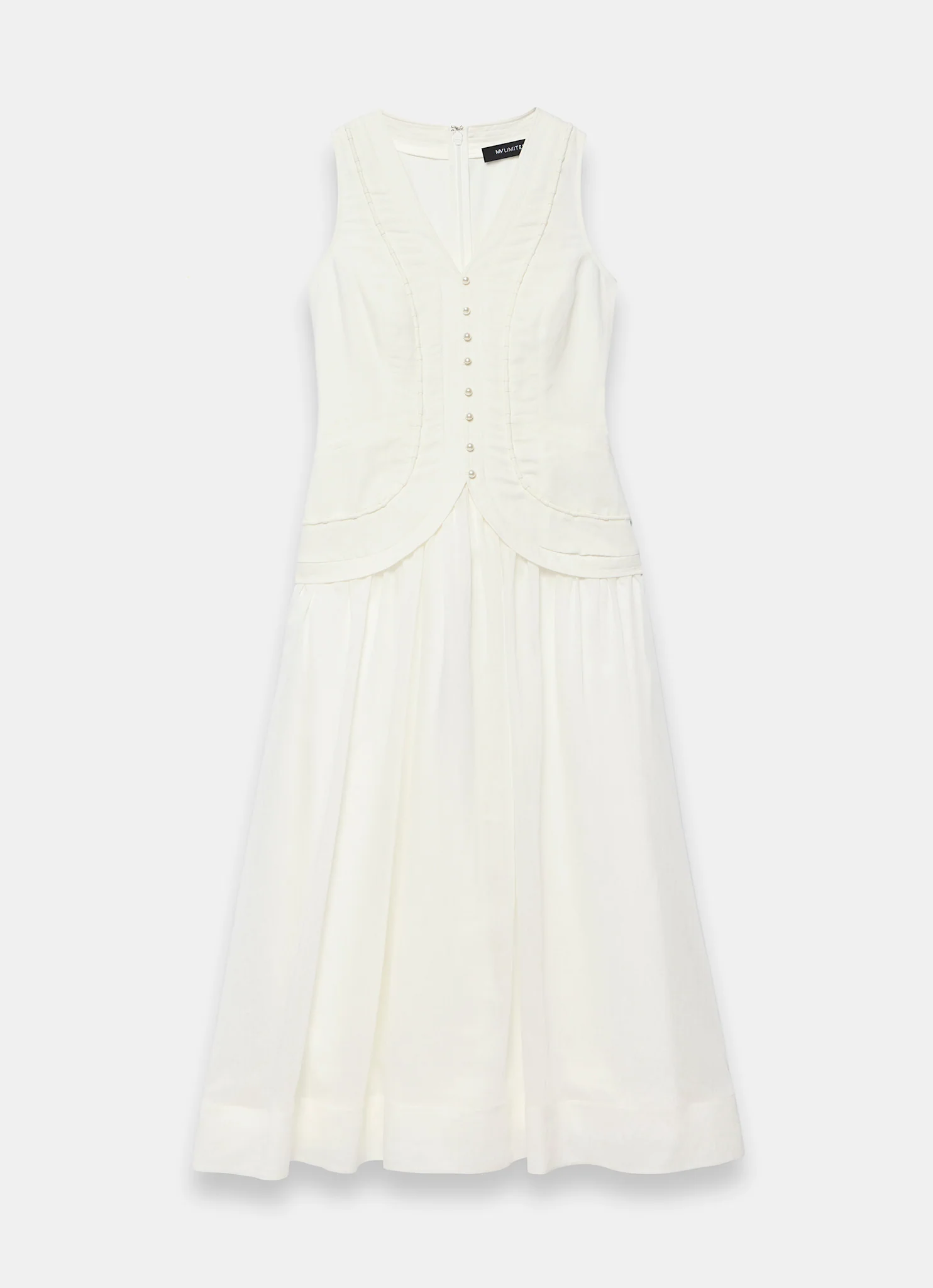 5986-white-linen-blend-waistcoat-maxi-dress-6.webp White Linen Blend Waistcoat Maxi Dress