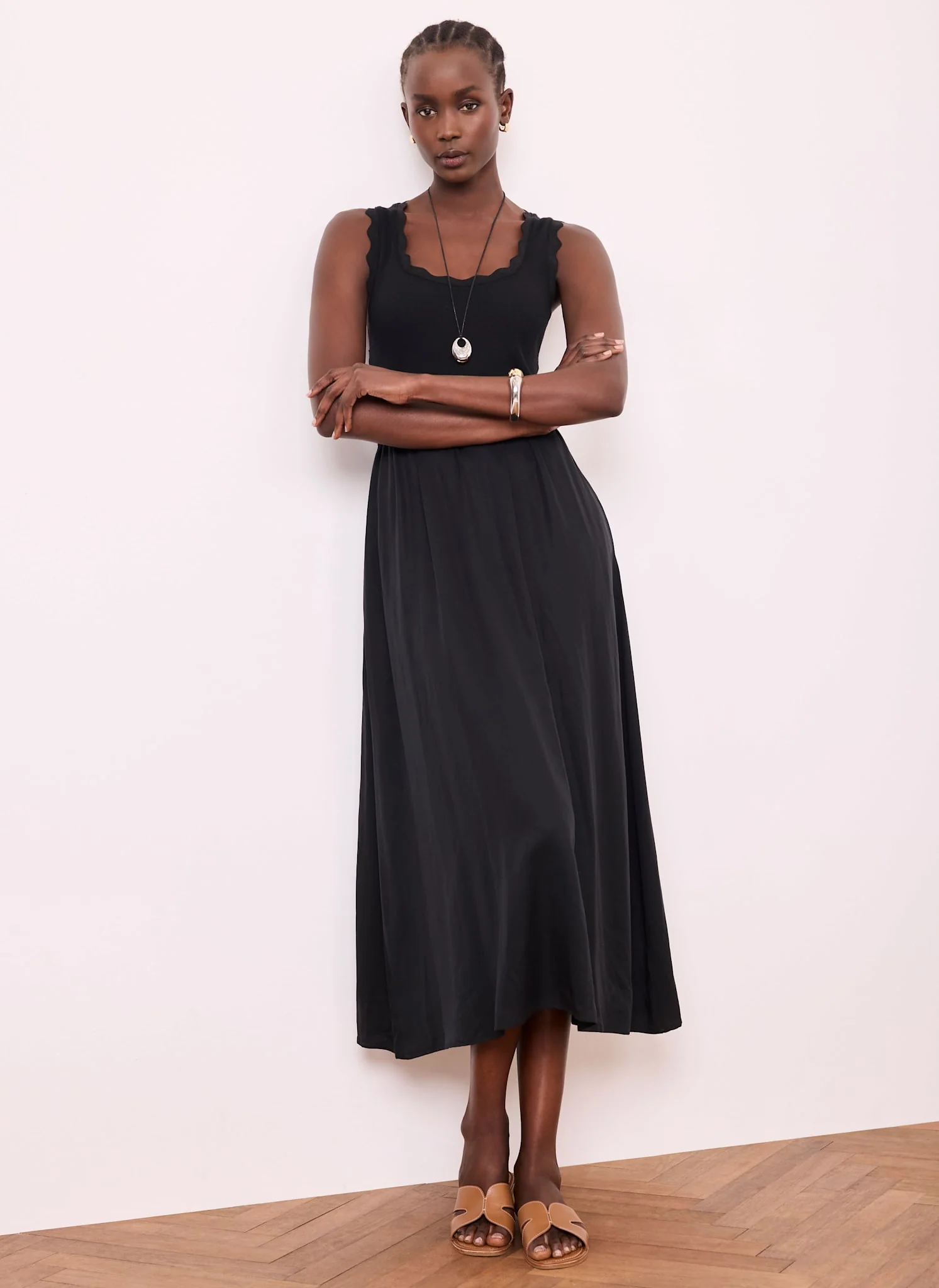 6-black-scallop-trim-midi-dress-3.webp Black Scallop Trim Midi Dress