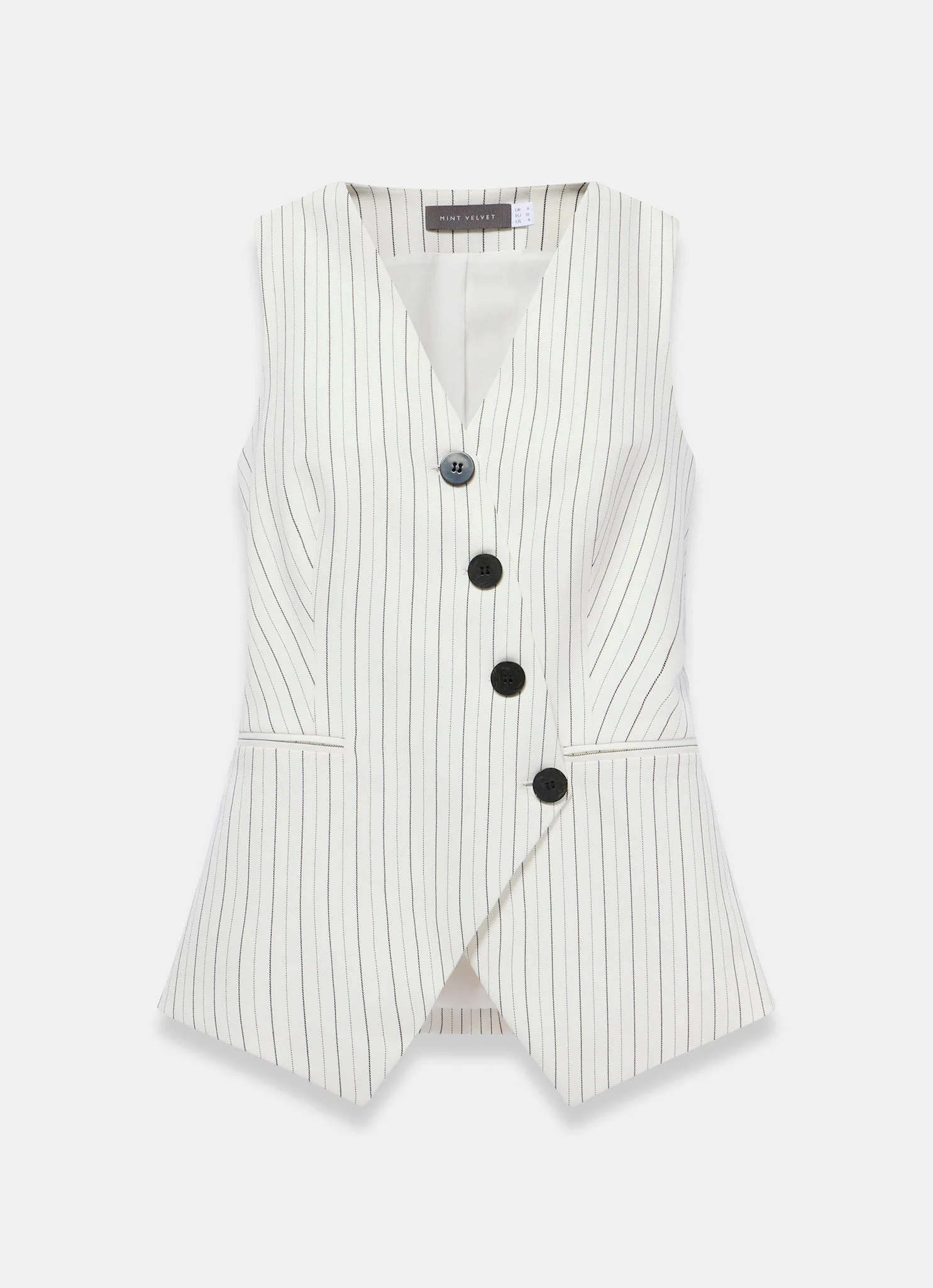 600-white-pinstripe-asymmetric-waistcoat-7.webp White Pinstripe Asymmetric Waistcoat