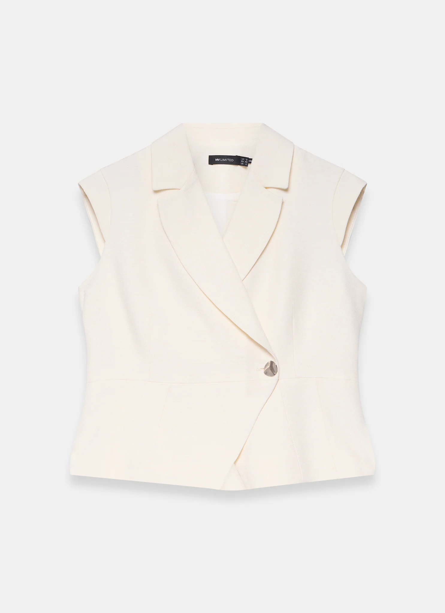 Cream Asymmetric Tailored Waistcoat