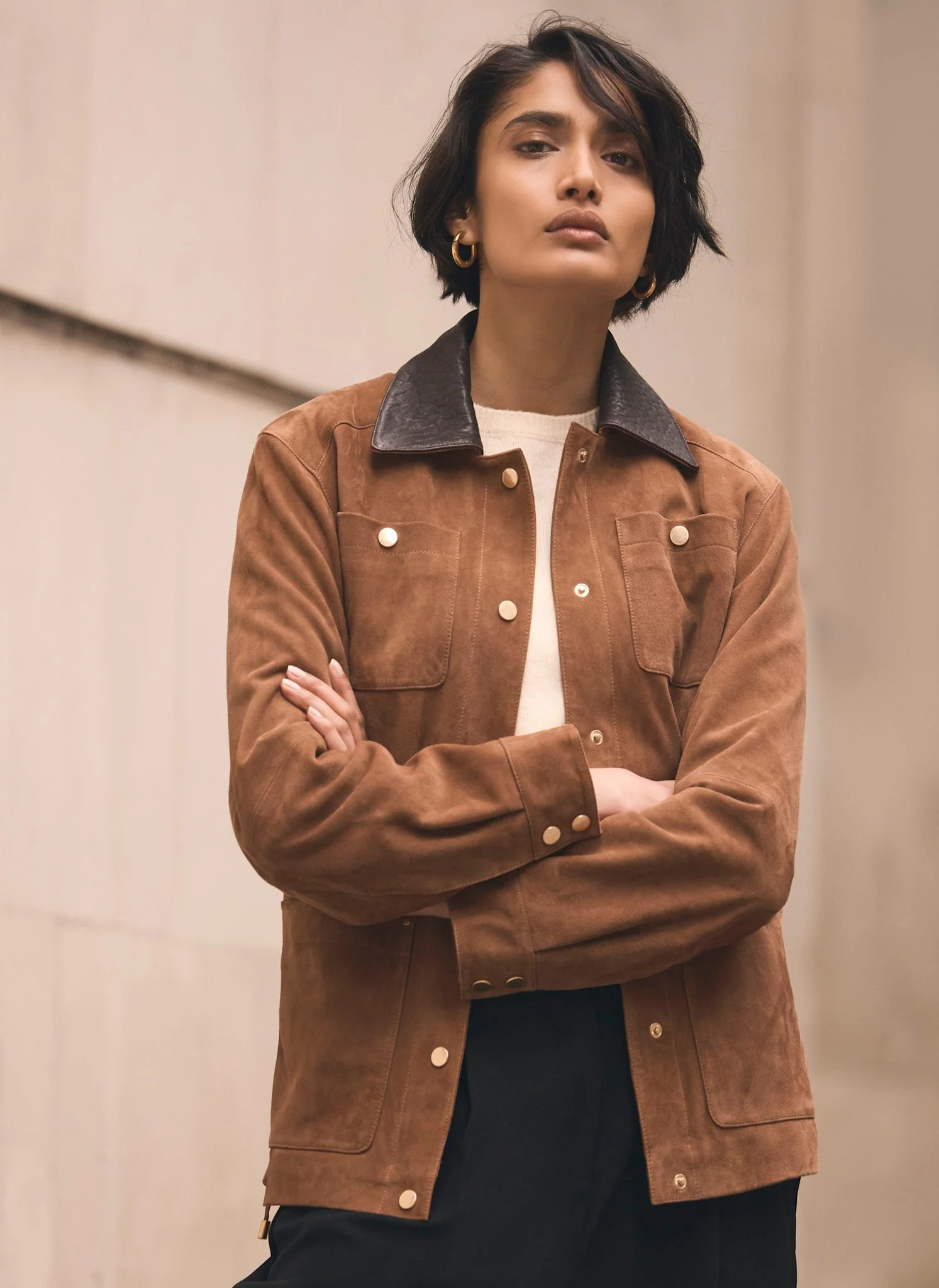 Tan Suede Barn Jacket