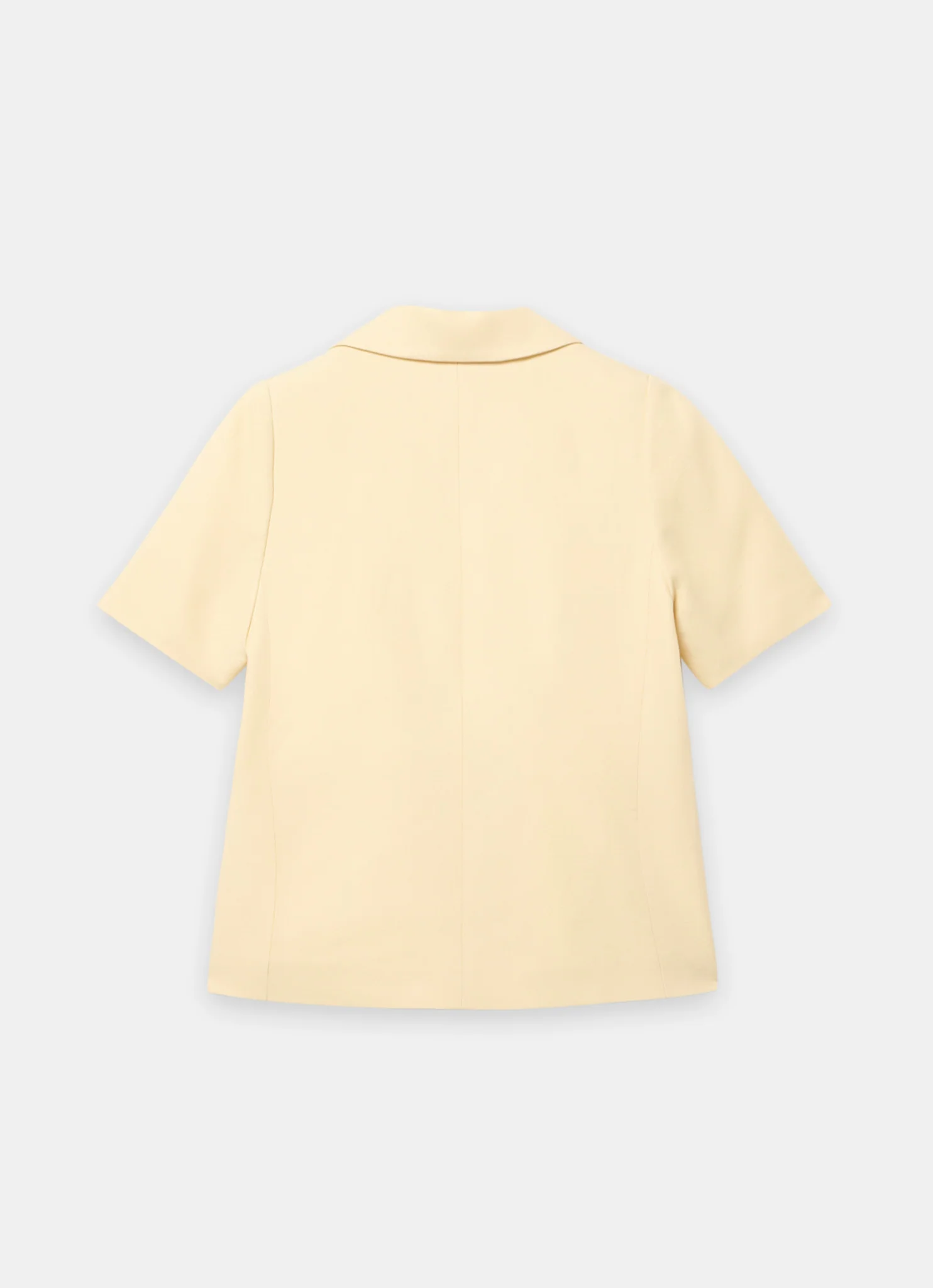 Yellow Linen Blend Short Sleeve Blazer