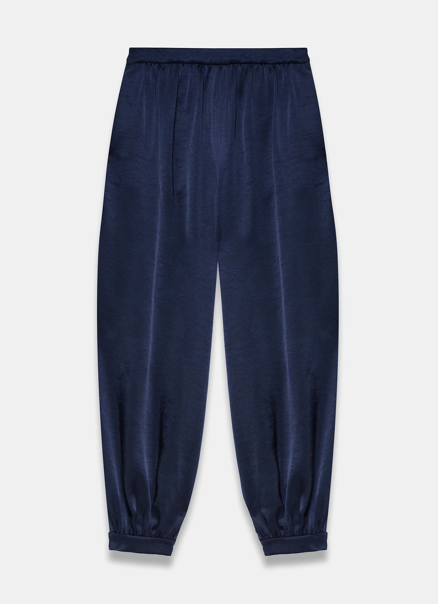 Navy Satin Balloon Trousers
