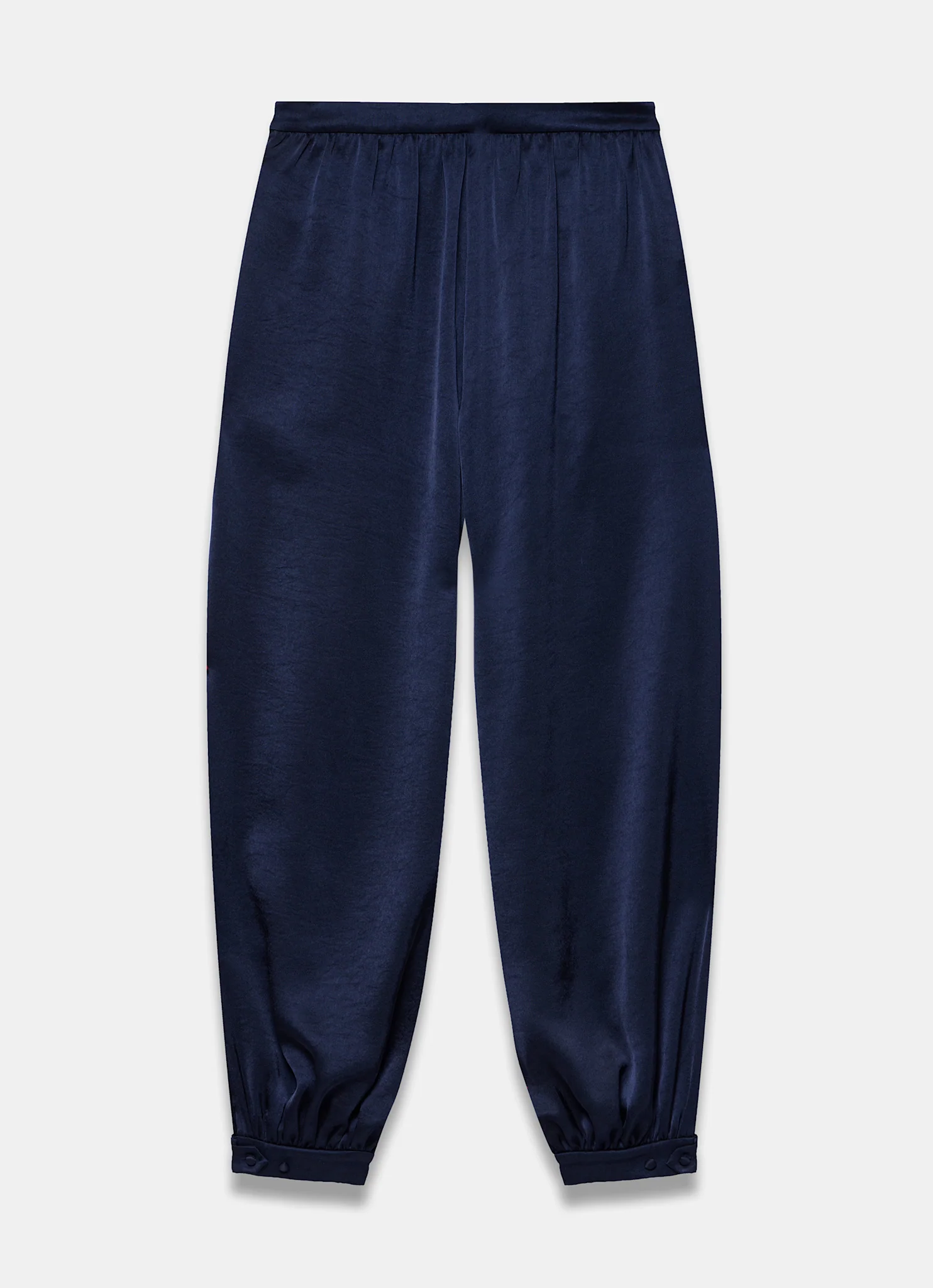 Navy Satin Balloon Trousers