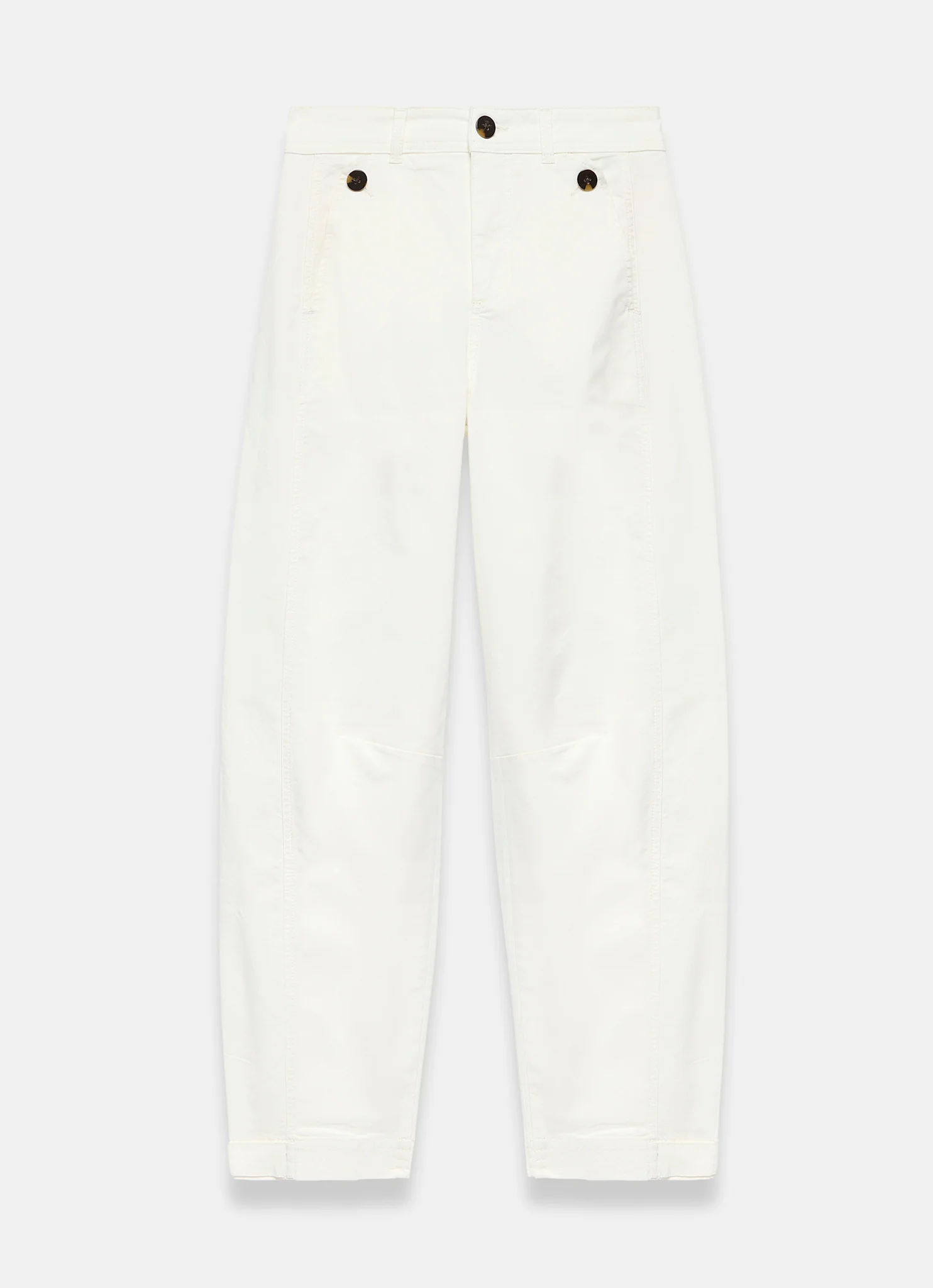 White Washed Barrel Leg Chino Trousers