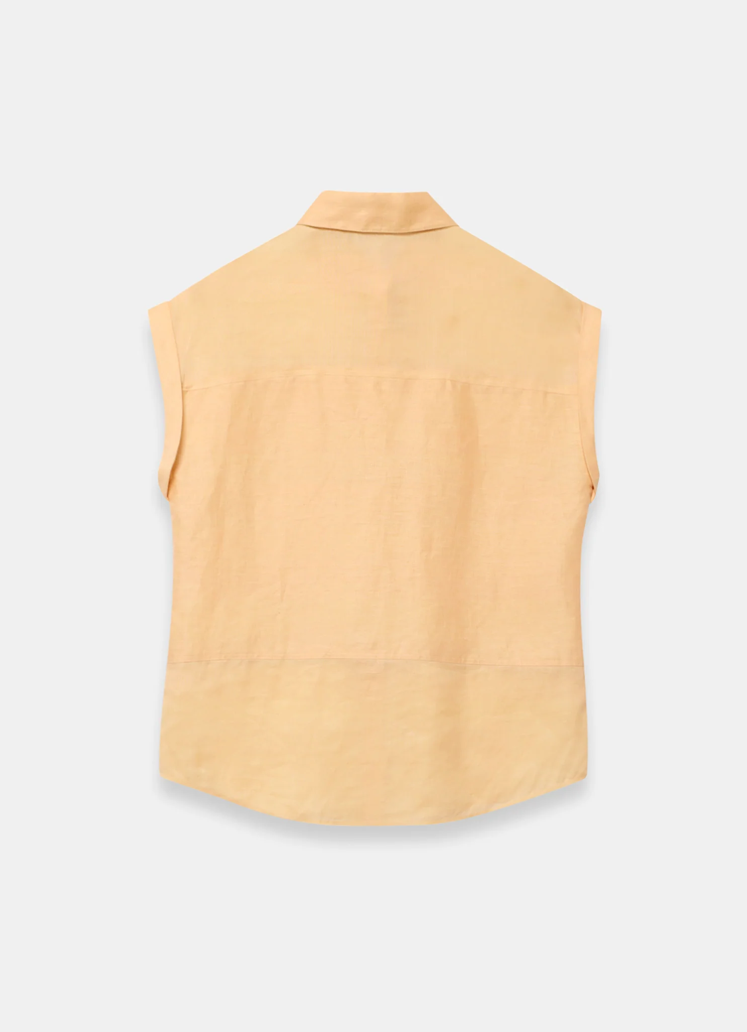 Yellow Linen Blend Sheer Panel Shirt
