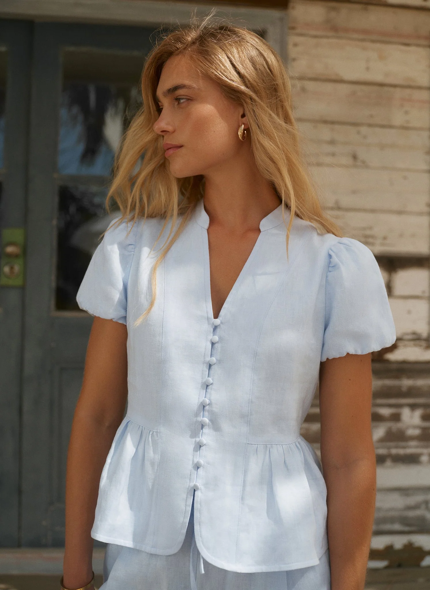 6156-blue-linen-peplum-top-3.webp Blue Linen Peplum Top