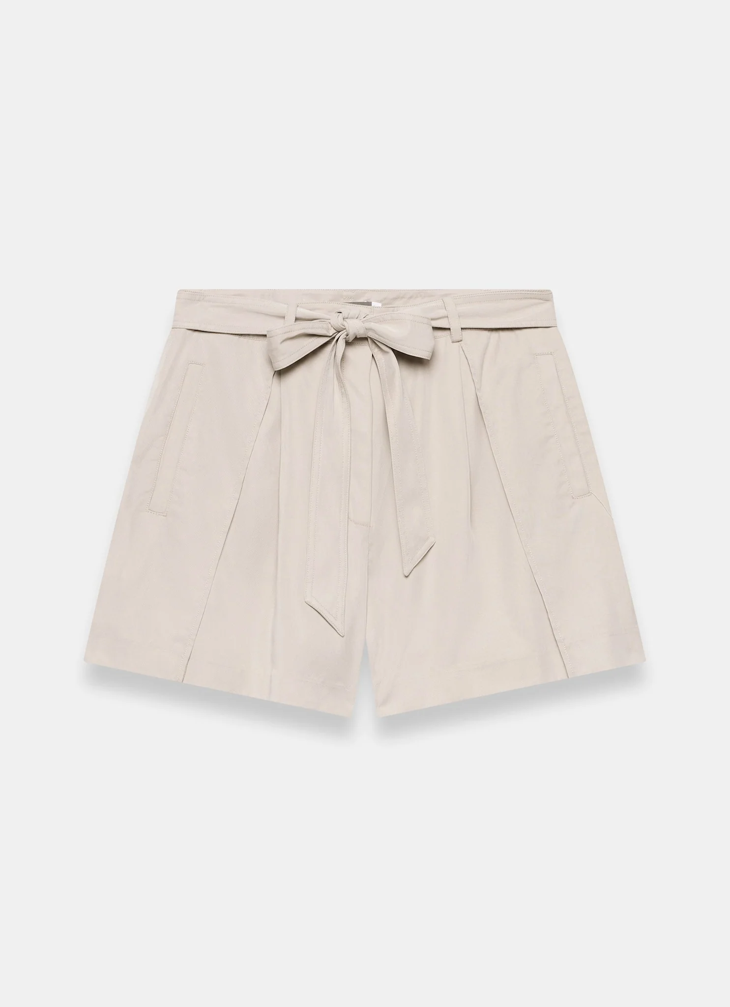 Neutral Tie Waist Shorts