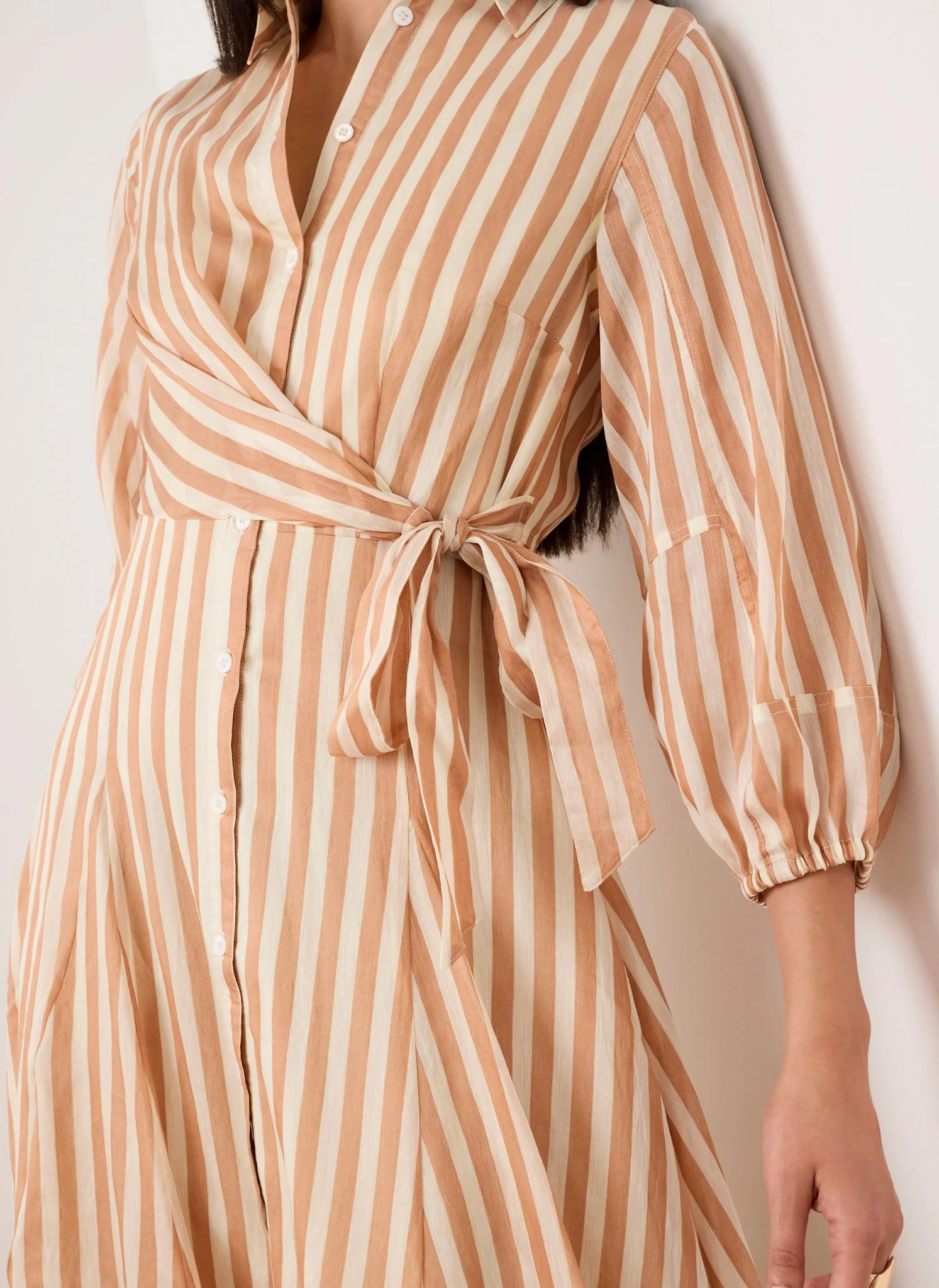 6264-orange-stripe-wrap-midi-shirt-dress-5.webp Orange Stripe Wrap Midi Shirt Dress