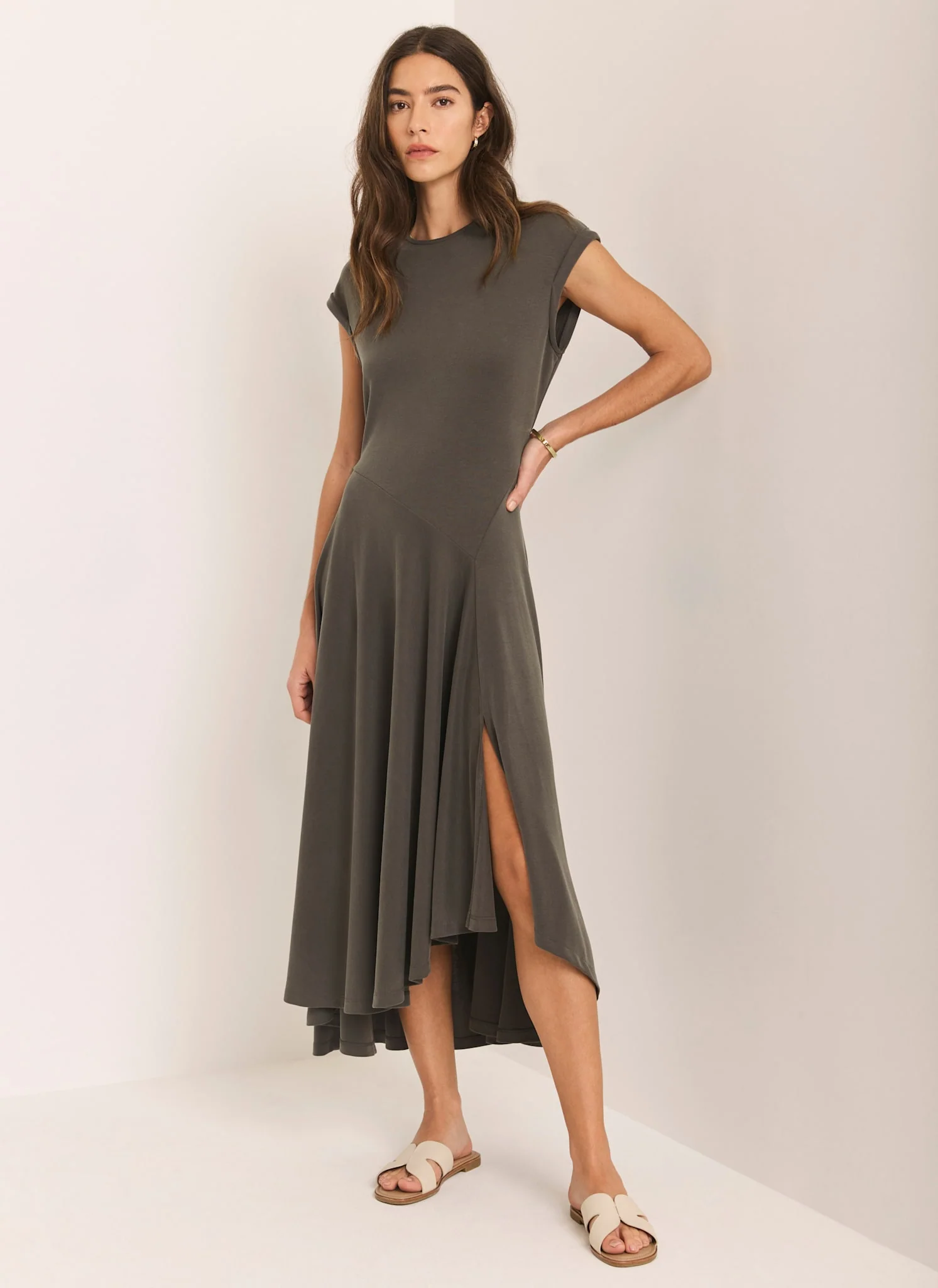 6272-khaki-jersey-asymmetric-midi-dress-3.webp Khaki Jersey Asymmetric Midi Dress
