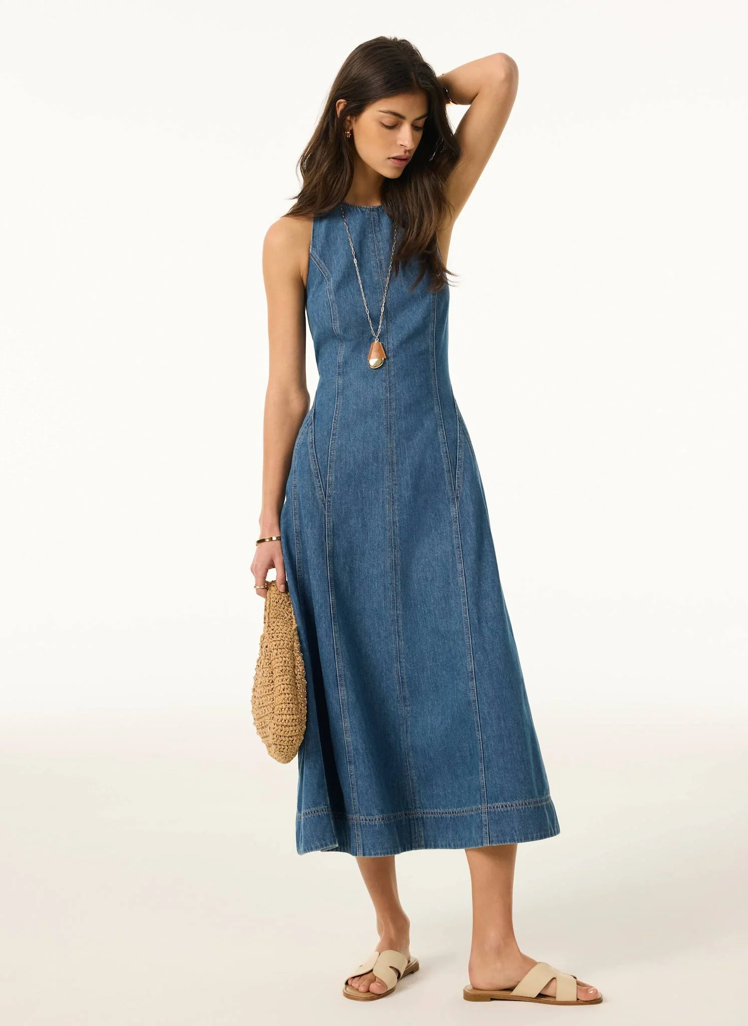 6278-mid-indigo-denim-halter-midi-dress-2.webp Mid Indigo Denim Halter Midi Dress