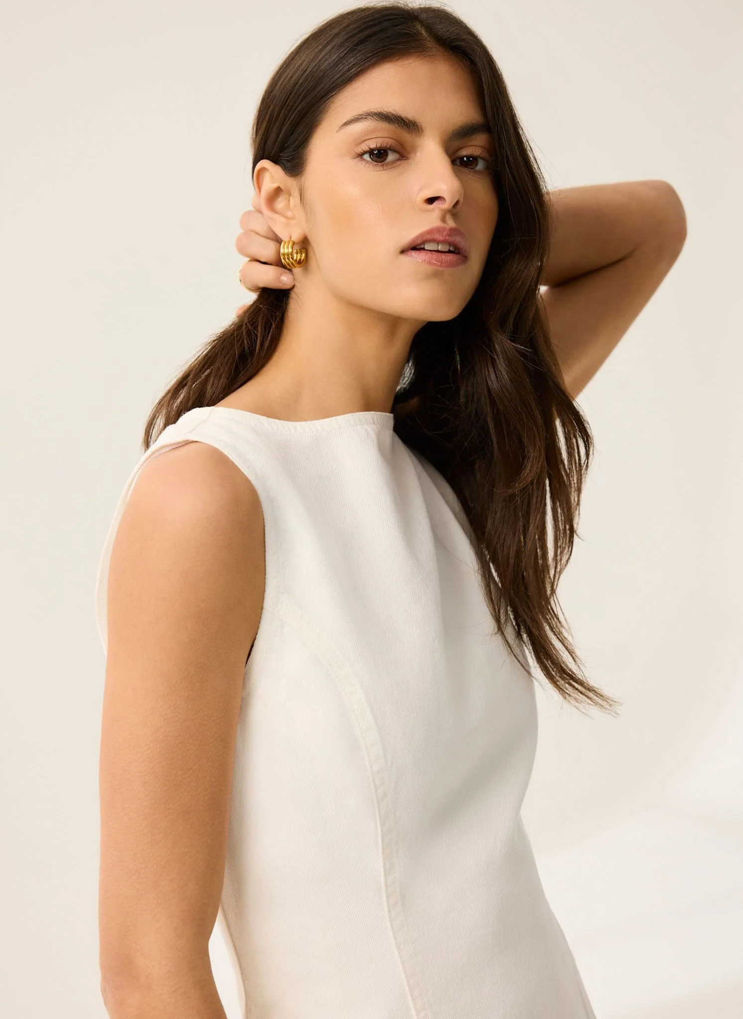 White Denim Mini Dress