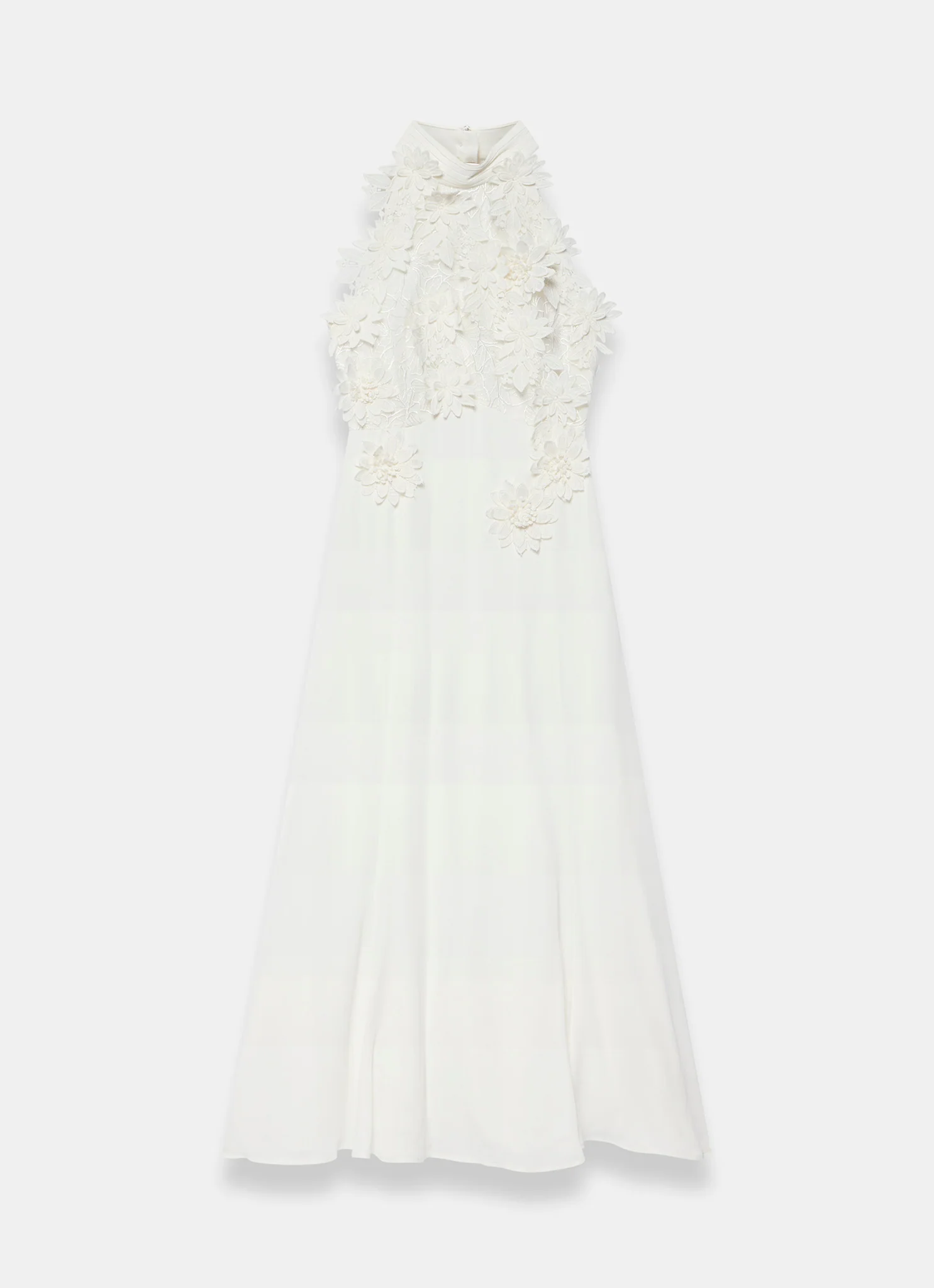 White Floral Textured Maxi Dress