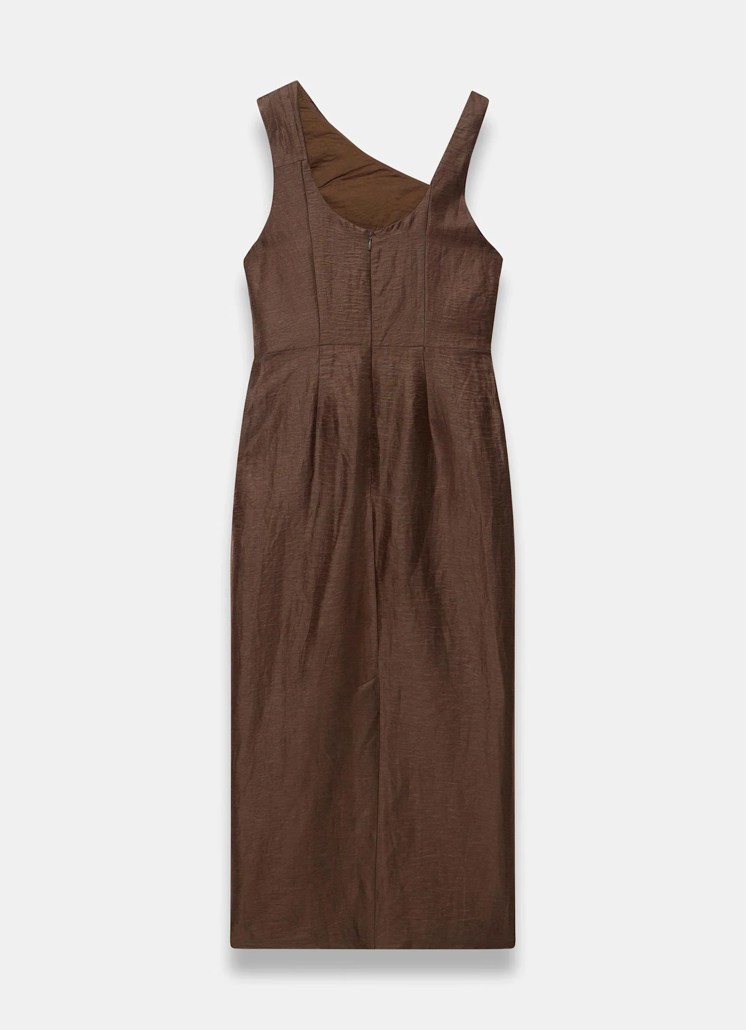 6316-brown-linen-blend-midi-dress-7.webp Brown Linen Blend Midi Dress