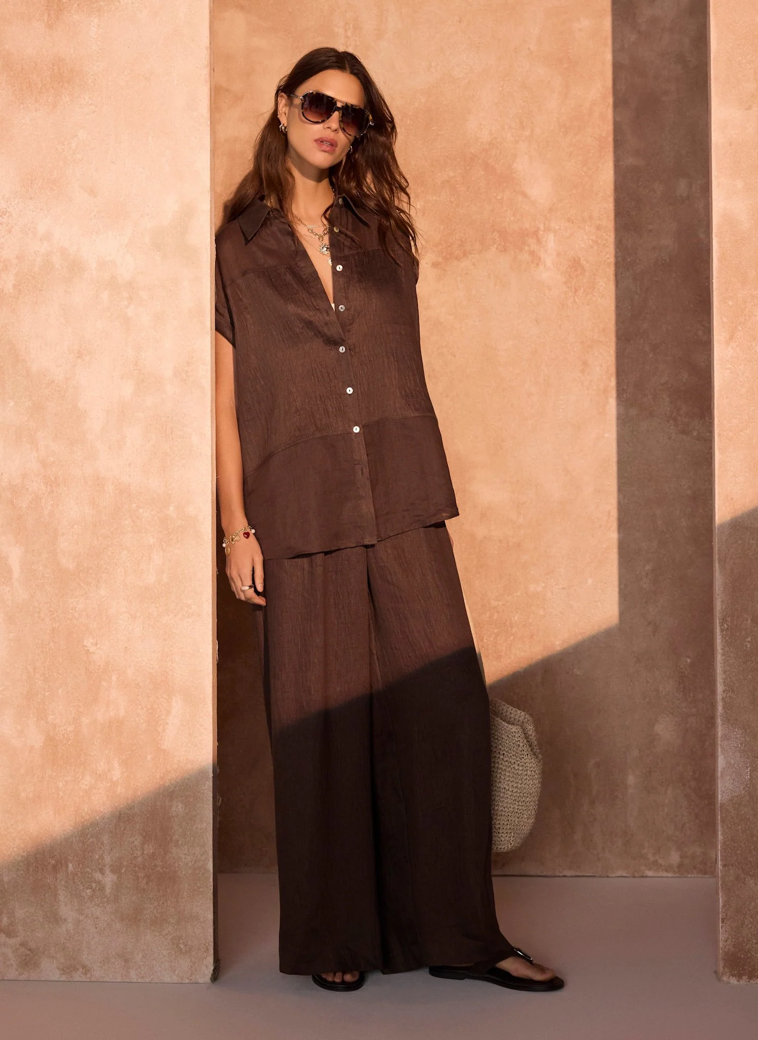6356-brown-linen-blend-shirt-3.webp Brown Linen Blend Shirt