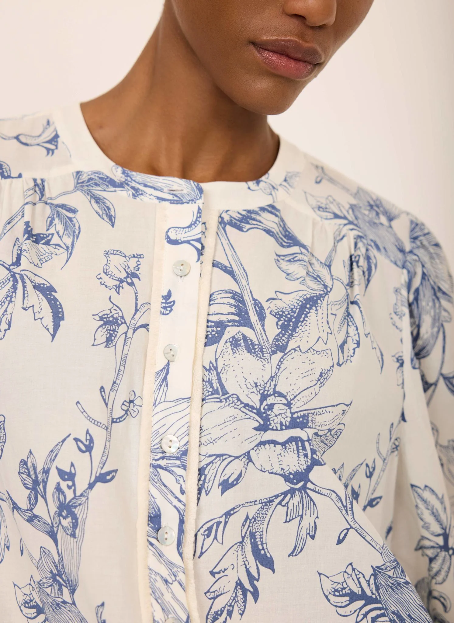 6368-blue-cotton-floral-print-blouse-4.webp Blue Cotton Floral Print Blouse
