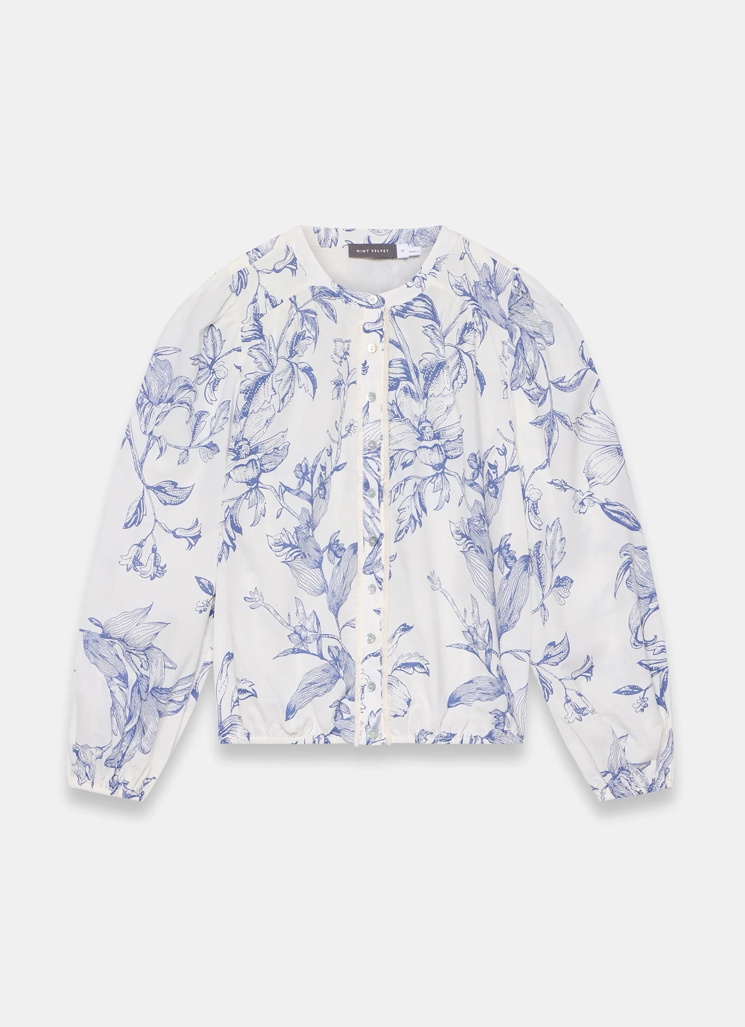 6368-blue-cotton-floral-print-blouse-6.webp Blue Cotton Floral Print Blouse