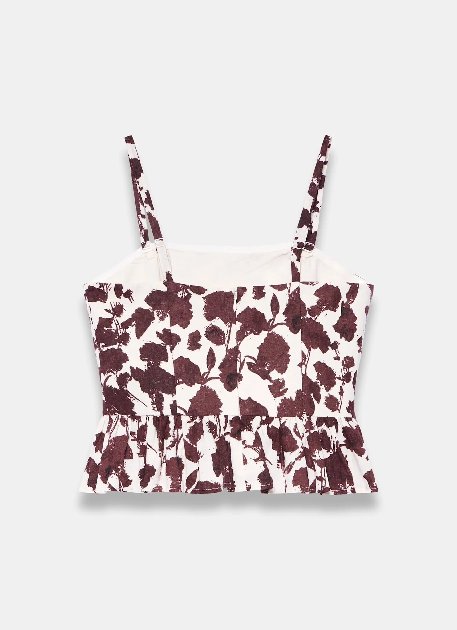 6374-brown-linen-blend-floral-print-top-8.webp Brown Linen Blend Floral Print Top