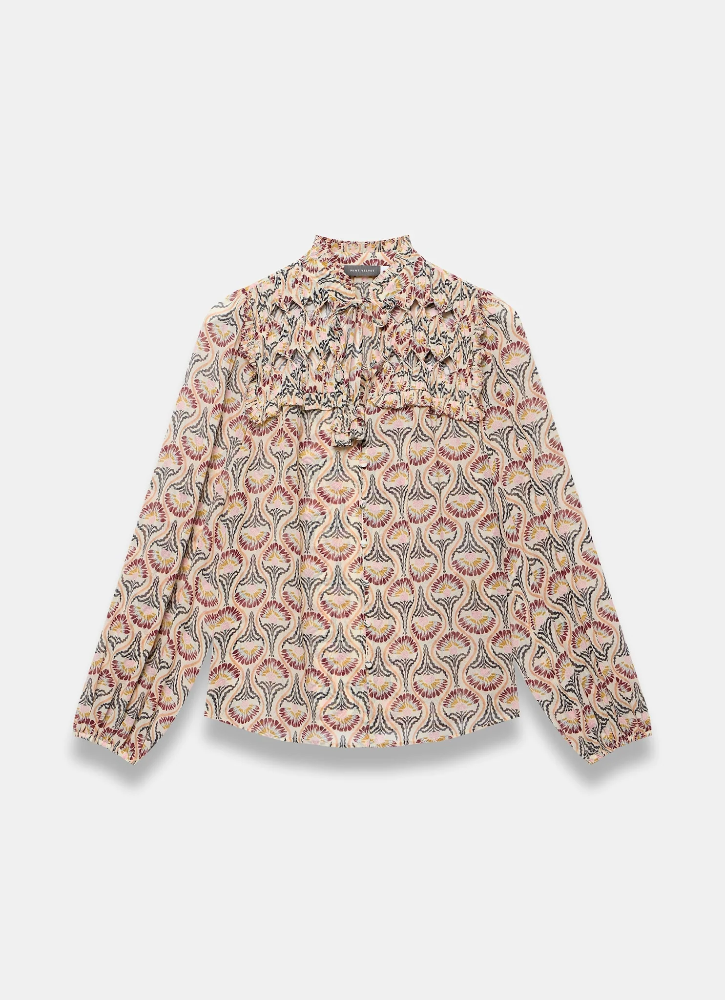 Brown Floral Print Blouse