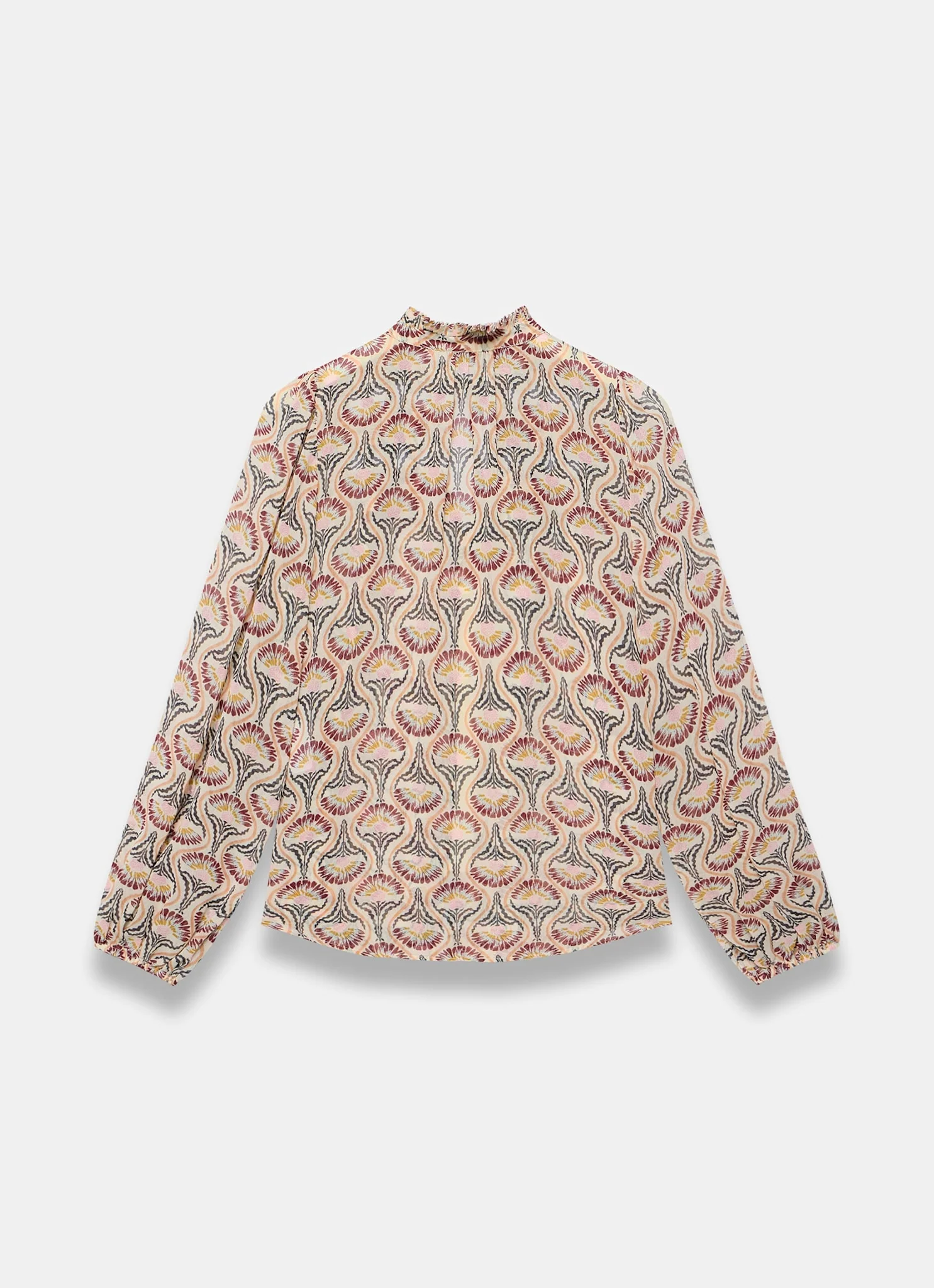 Brown Floral Print Blouse