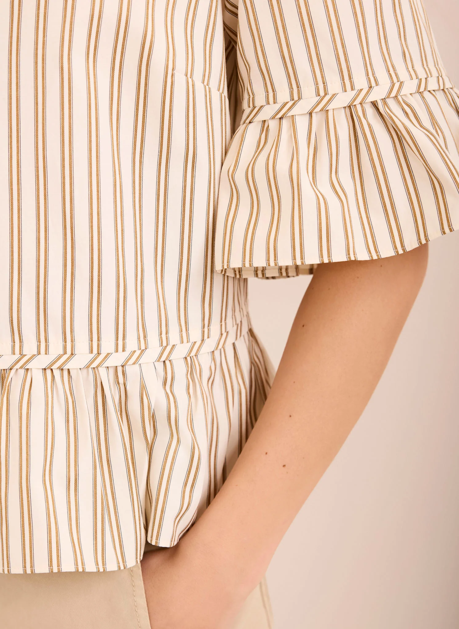 6406-neutral-striped-ruffle-trim-shirt-3.webp Neutral Striped Ruffle Trim Shirt