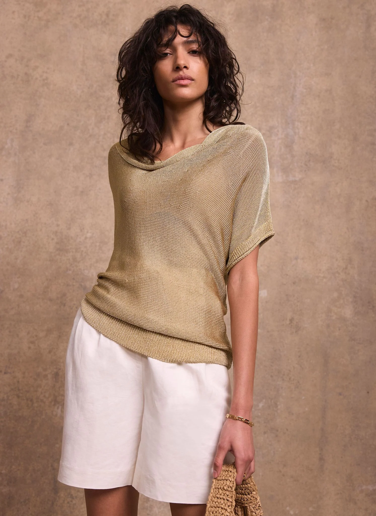 6418-gold-metallic-batwing-knit-top-5.webp Gold Metallic Batwing Knit Top