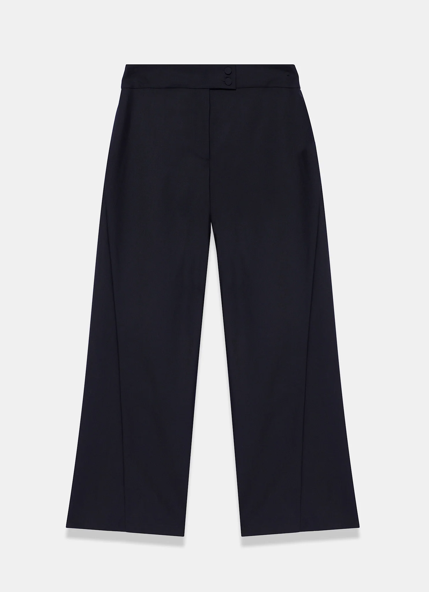 Navy Tailored Wide Leg Trousers