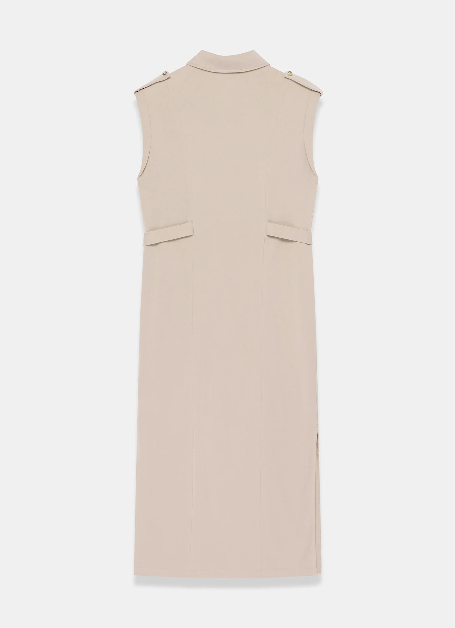 Neutral Jersey Utility Midi Dress