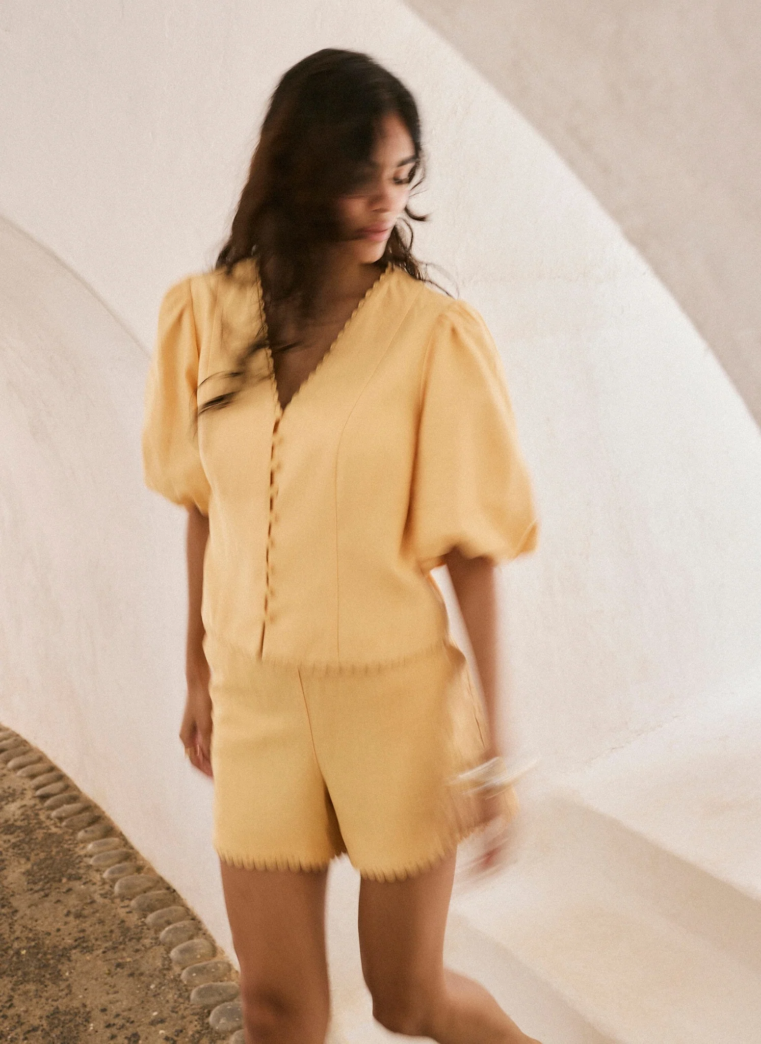 6666-yellow-linen-puff-sleeve-top-4.webp Yellow Linen Puff Sleeve Top