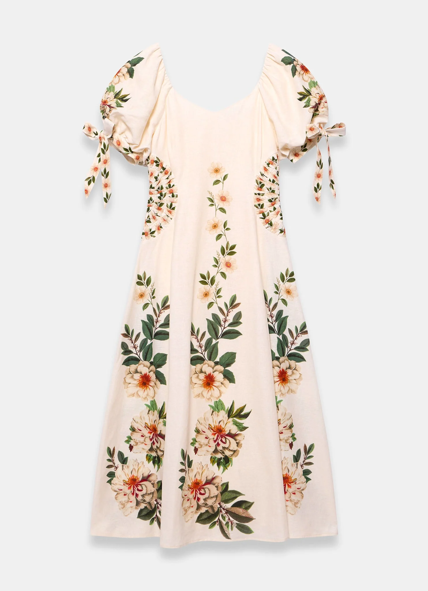 670-cream-linen-blend-floral-print-midi-dress-7.webp Cream Linen Blend Floral Print Midi Dress