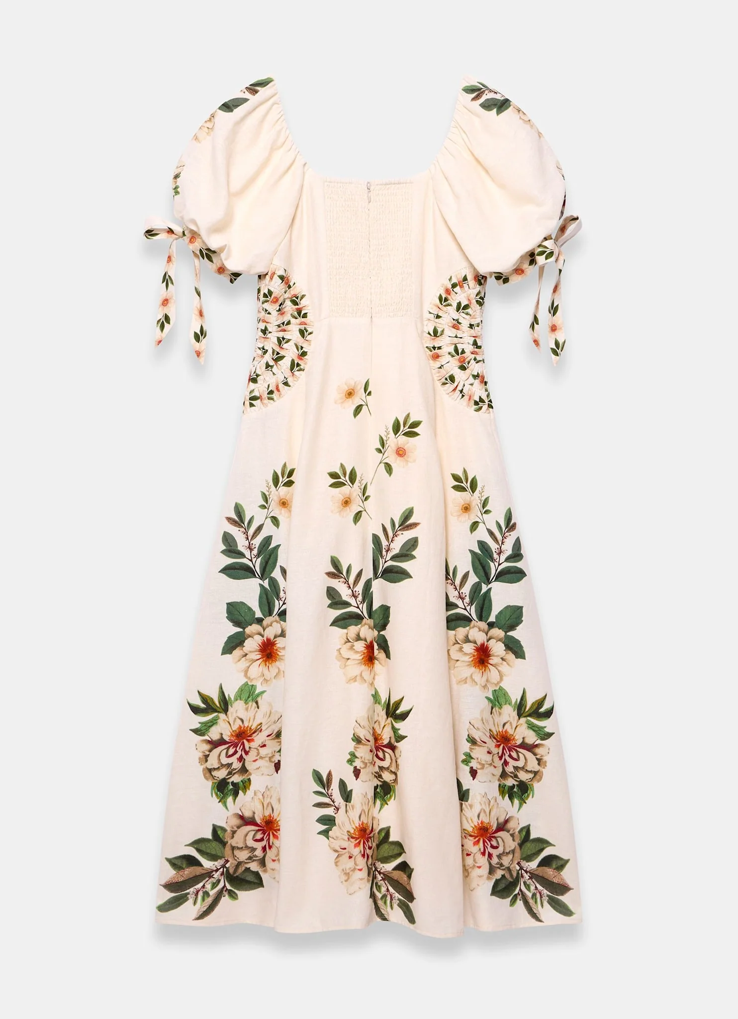 670-cream-linen-blend-floral-print-midi-dress-8.webp Cream Linen Blend Floral Print Midi Dress