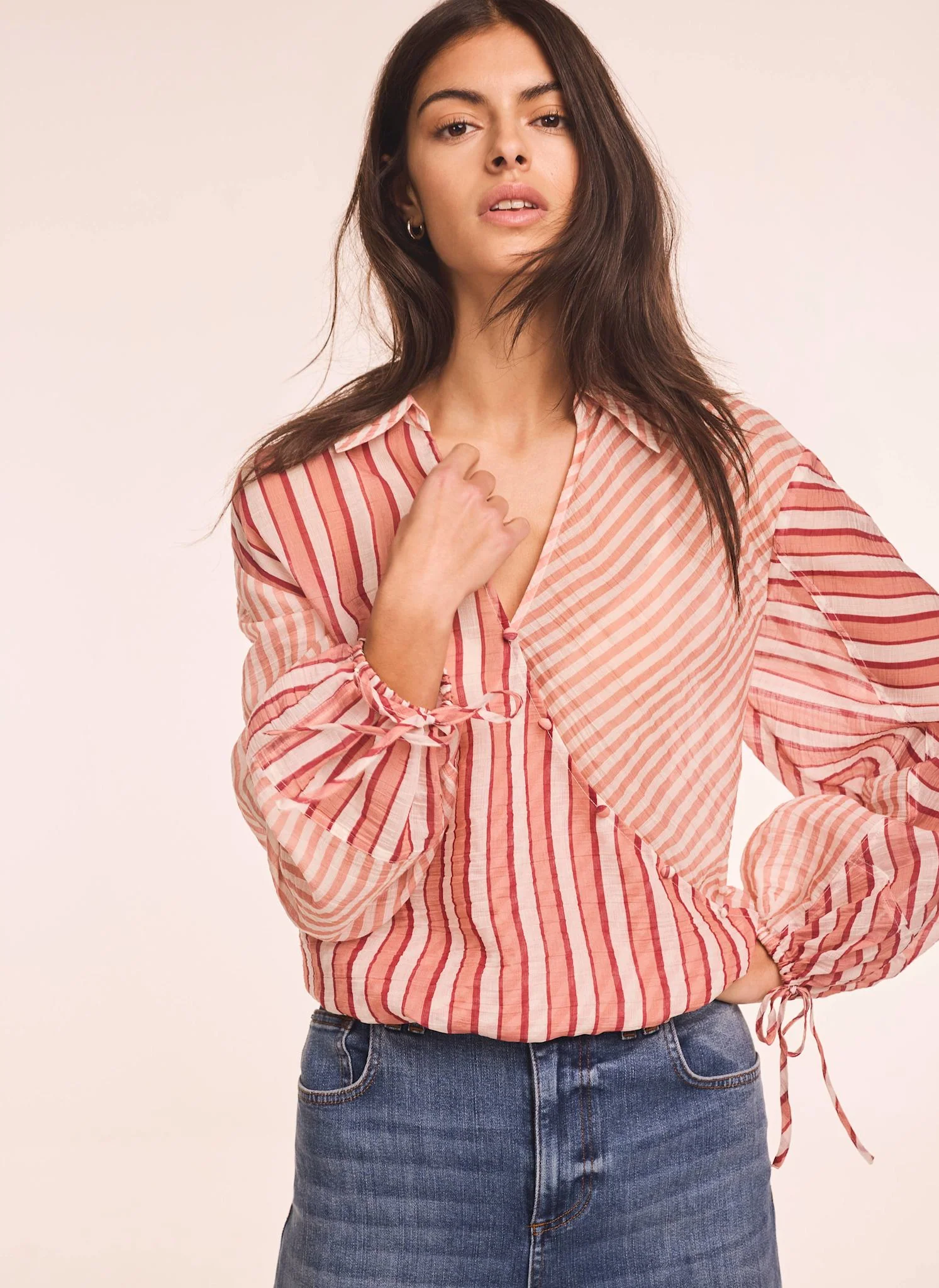 6704-orange-striped-wrap-shirt-1.webp Orange Striped Wrap Shirt