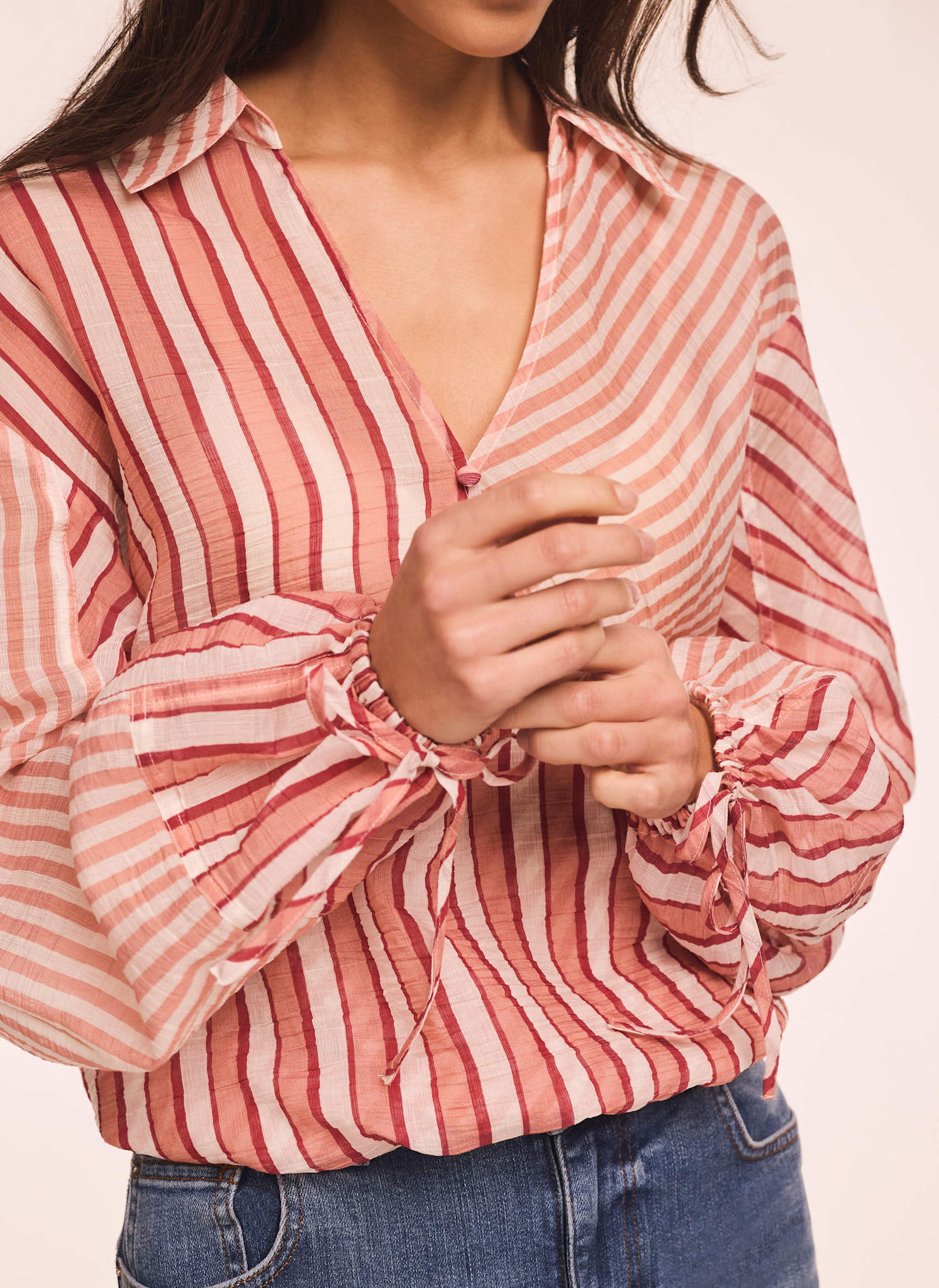 6704-orange-striped-wrap-shirt-6.jpg Orange Striped Wrap Shirt
