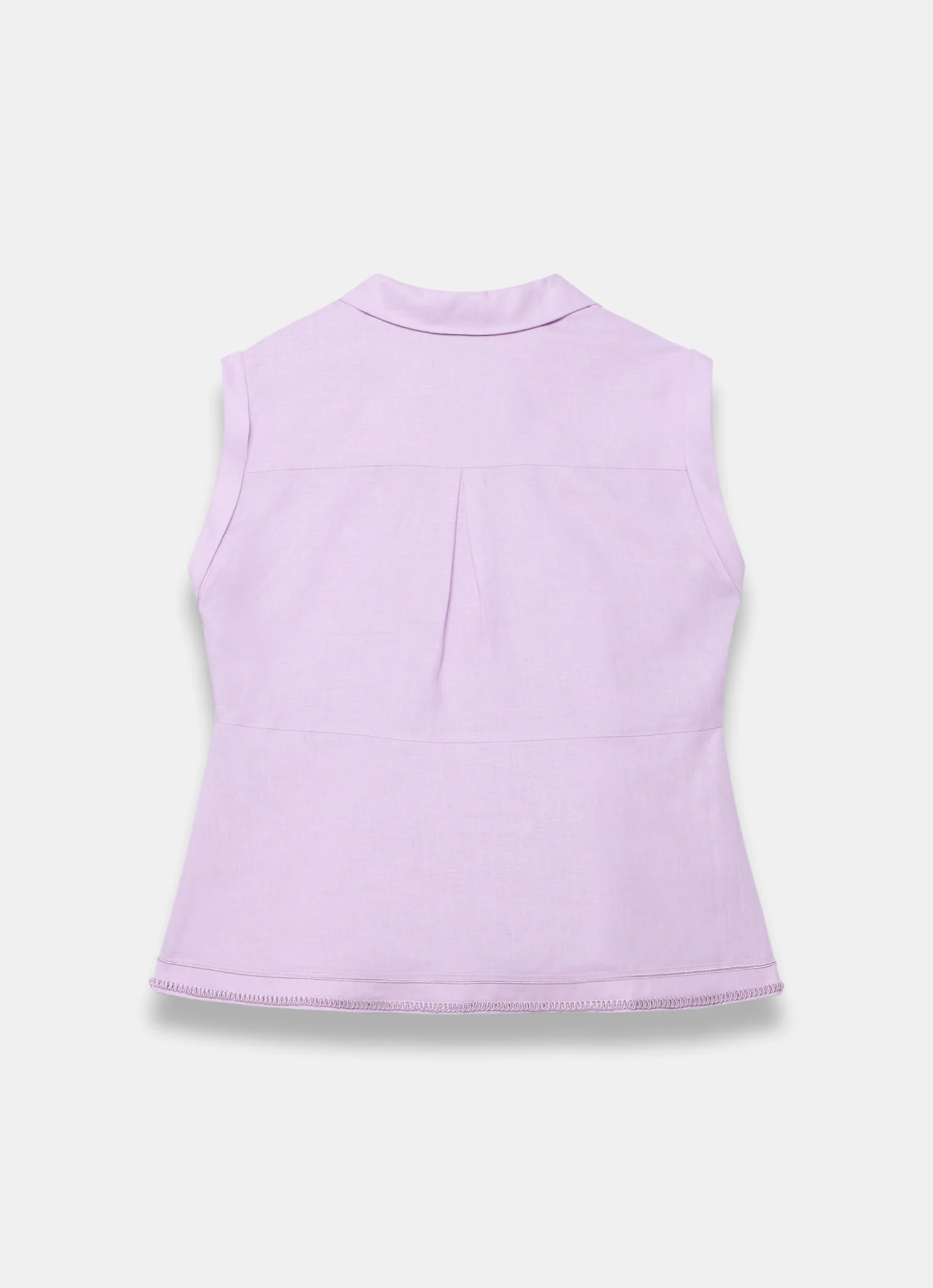 Lilac Linen Sleeveless Shirt