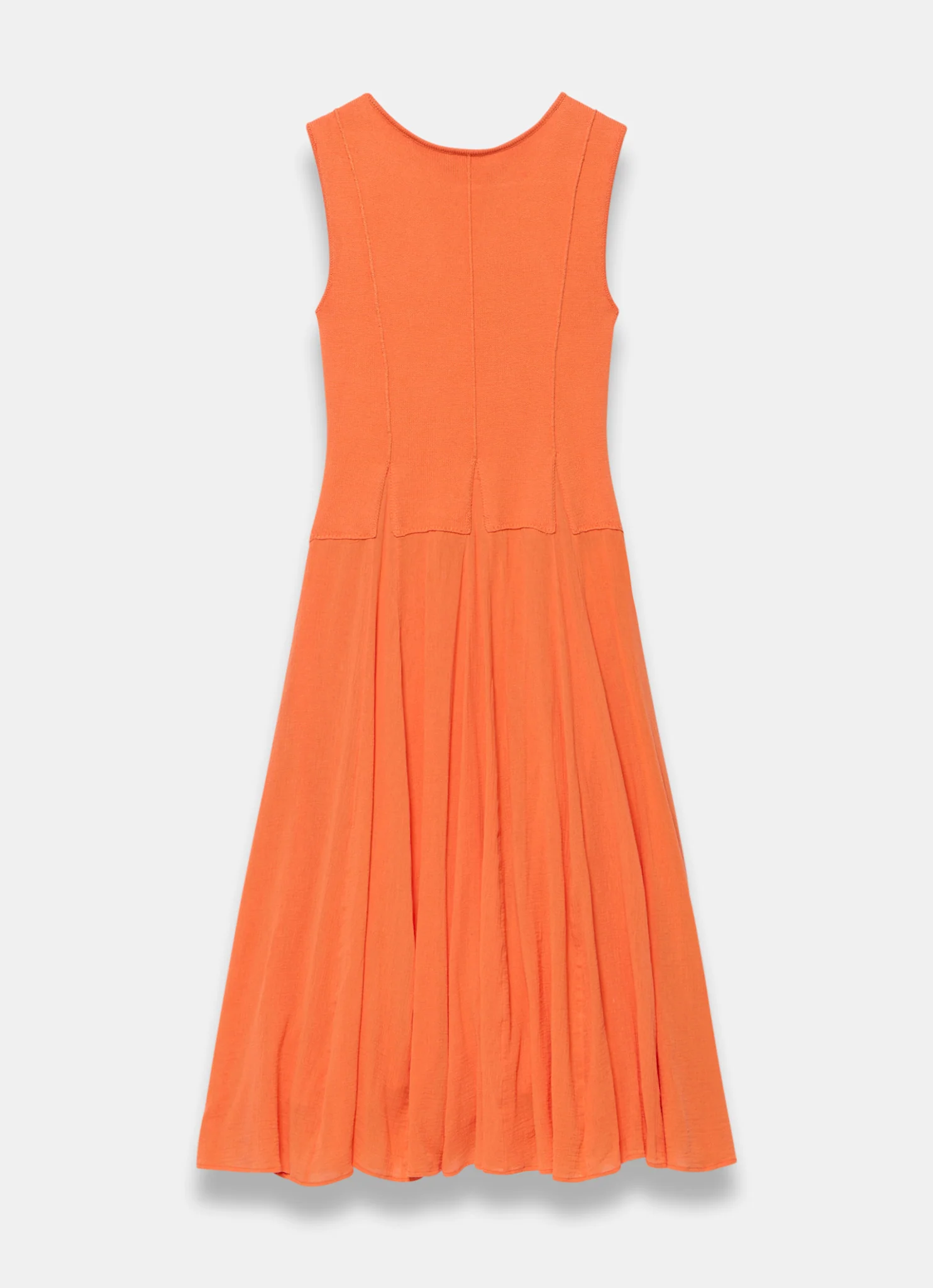 6776-orange-cotton-blend-drop-waist-maxi-dress-6.webp Orange Cotton Blend Drop Waist Maxi Dress