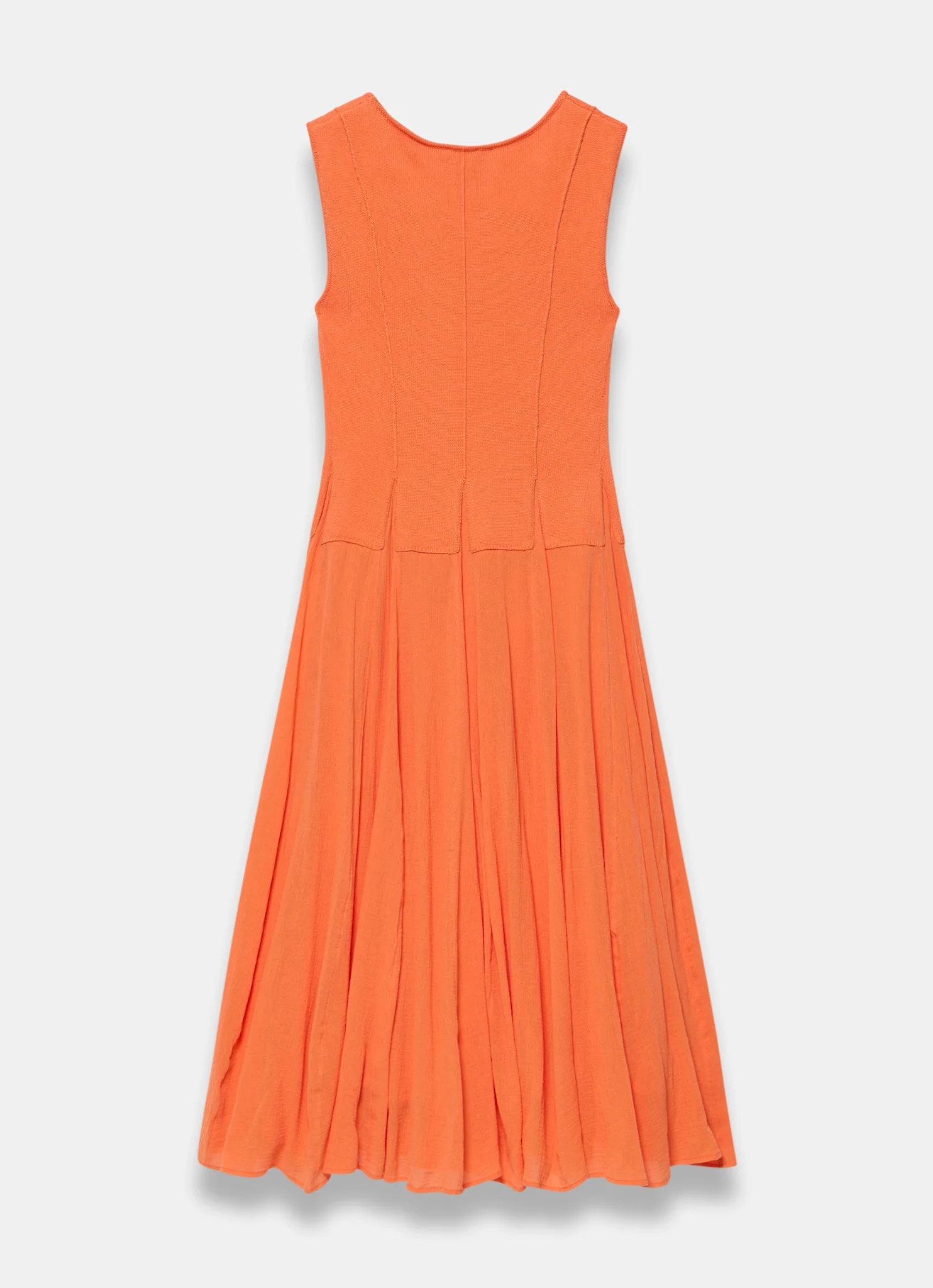 6776-orange-cotton-blend-drop-waist-maxi-dress-7.webp Orange Cotton Blend Drop Waist Maxi Dress