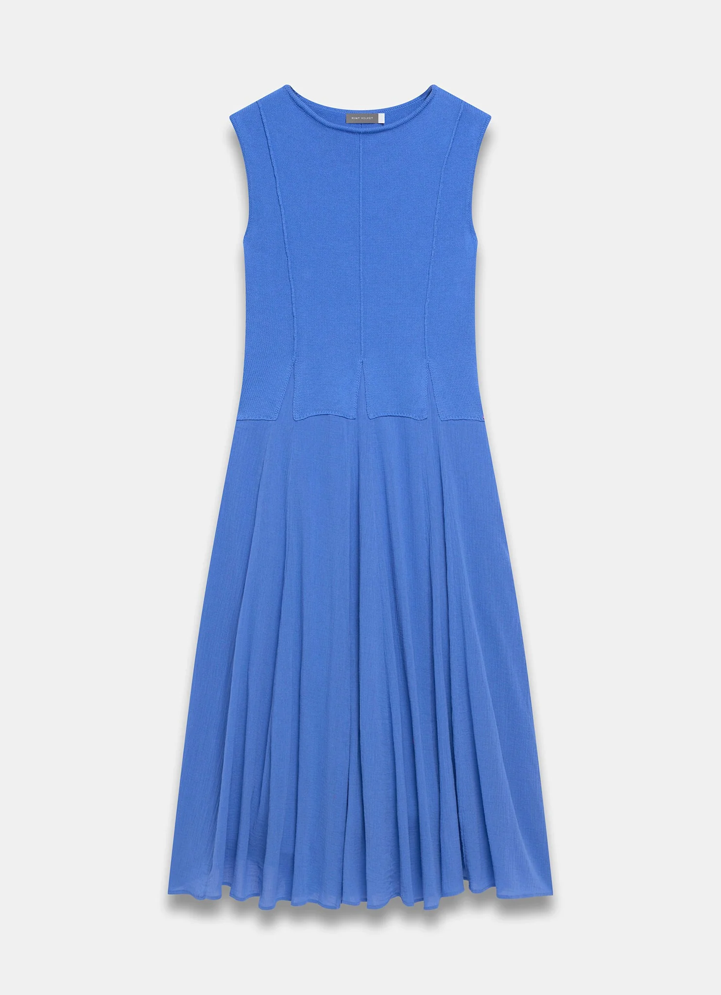 6782-blue-cotton-blend-drop-waist-maxi-dress-6.webp Blue Cotton Blend Drop Waist Maxi Dress