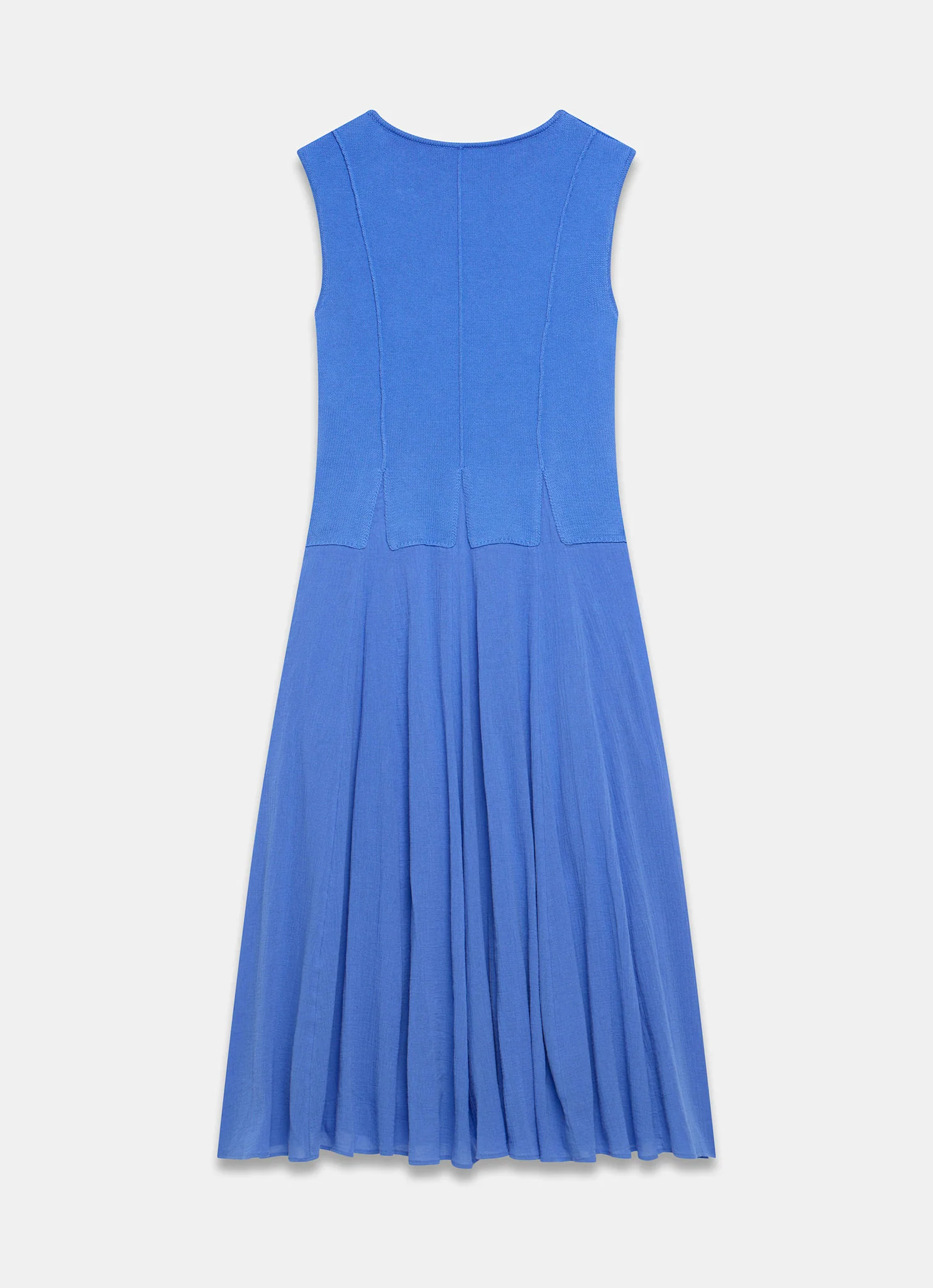 6782-blue-cotton-blend-drop-waist-maxi-dress-7.webp Blue Cotton Blend Drop Waist Maxi Dress