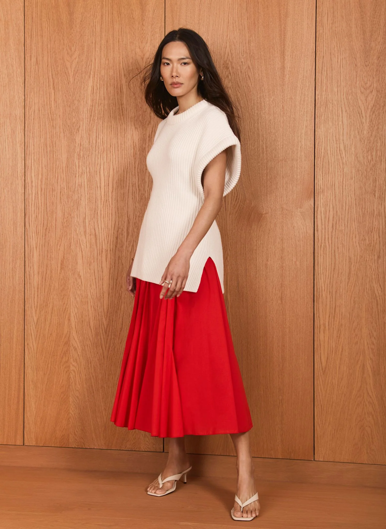 6808-red-cotton-full-midi-skirt-2.webp Red Cotton Full Midi Skirt