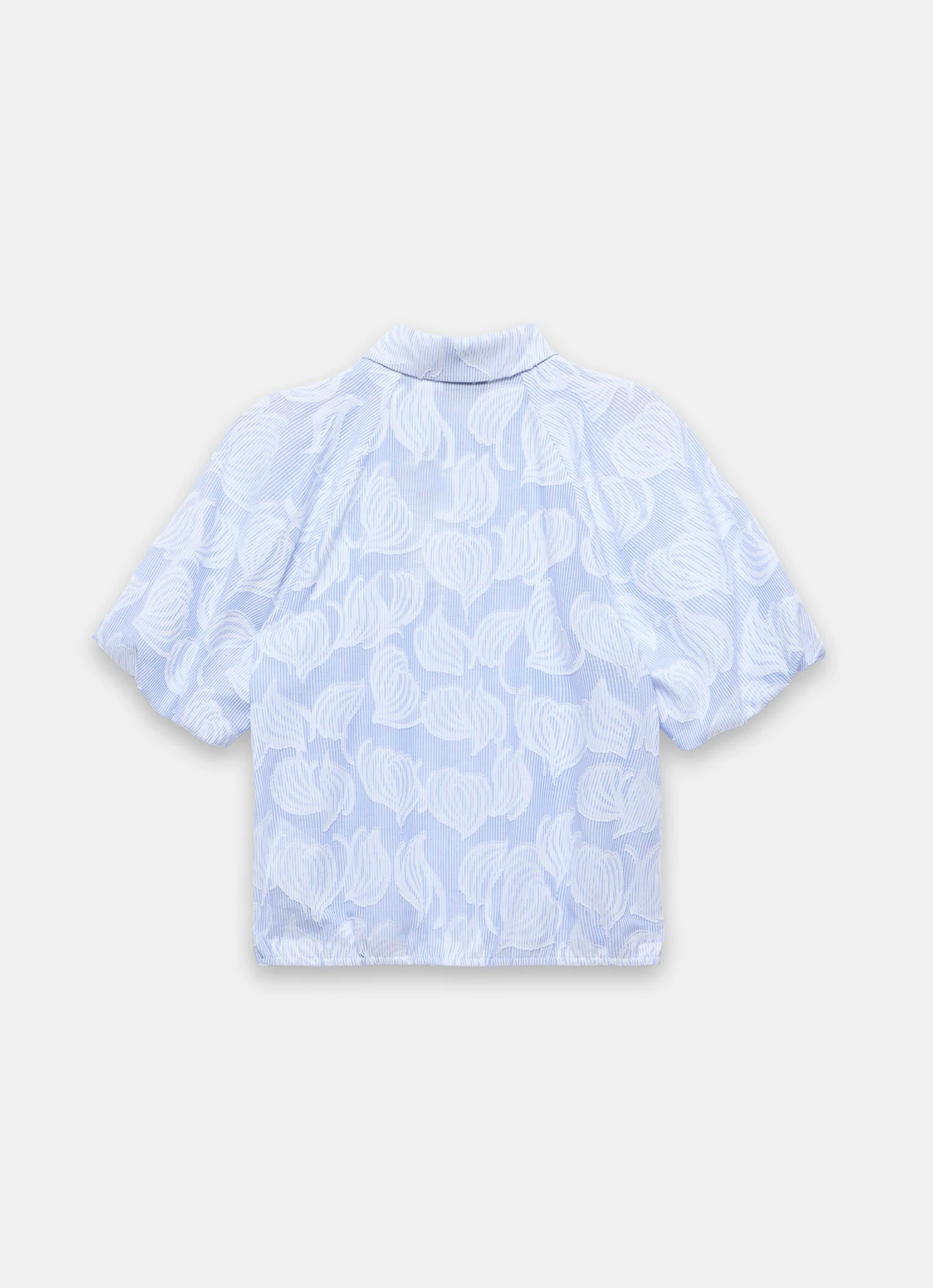 Blue Cotton Jacquard Striped Shirt