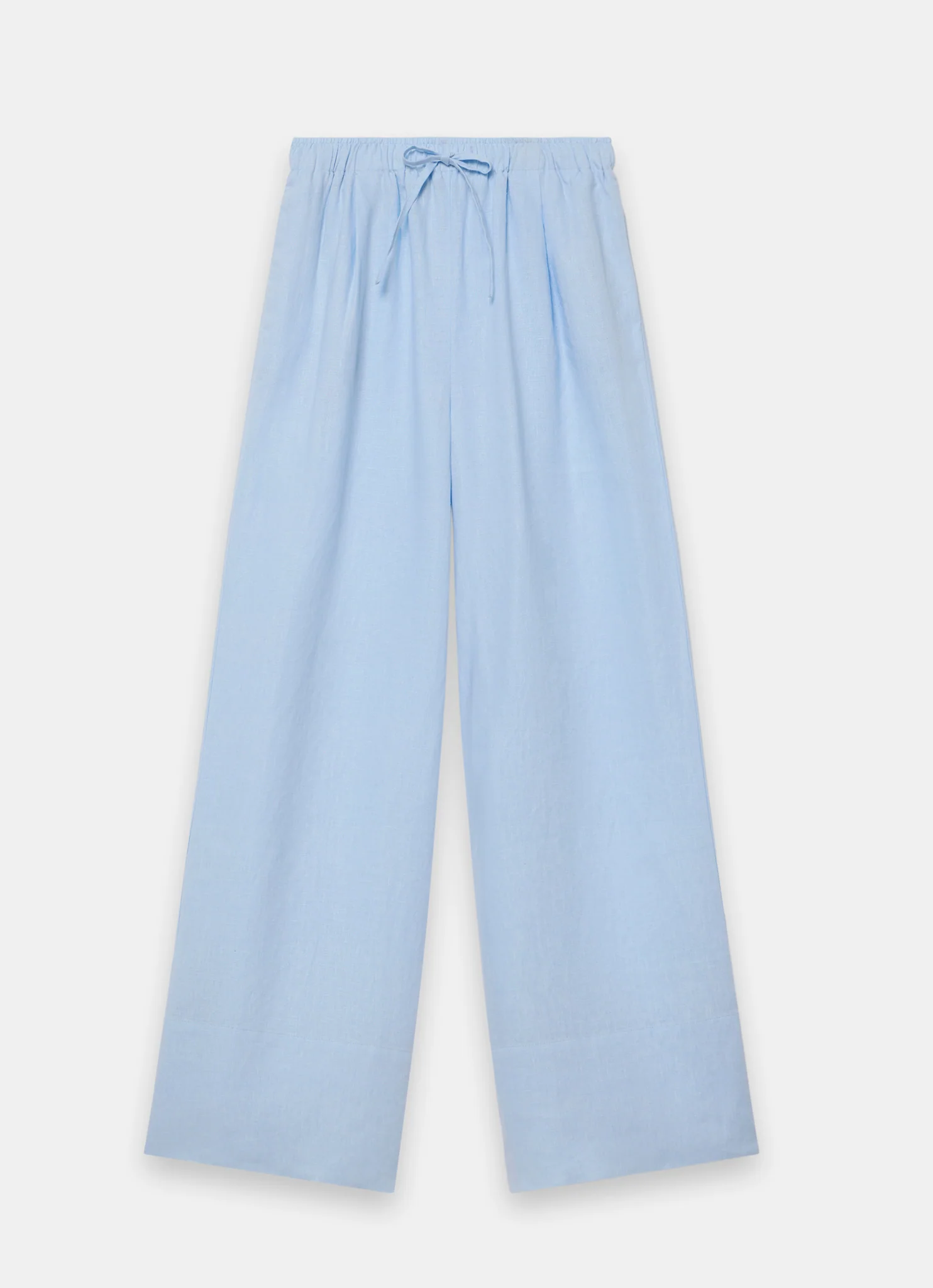 6888-pale-blue-linen-drawstring-wide-leg-trousers-5.webp Pale Blue Linen Drawstring Wide Leg Trousers