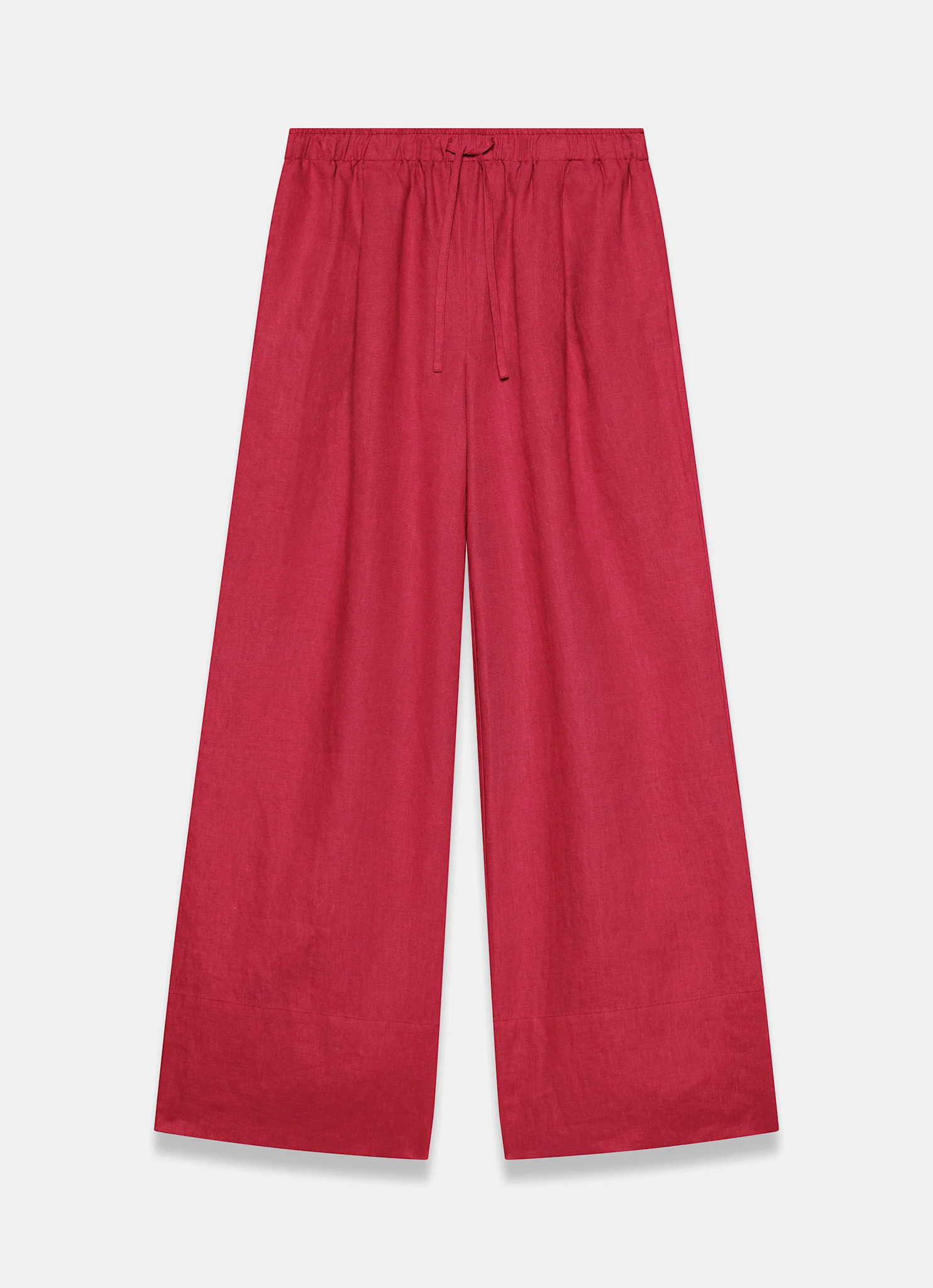 6936-red-linen-drawstring-wide-leg-trousers-6.webp Red Linen Drawstring Wide Leg Trousers