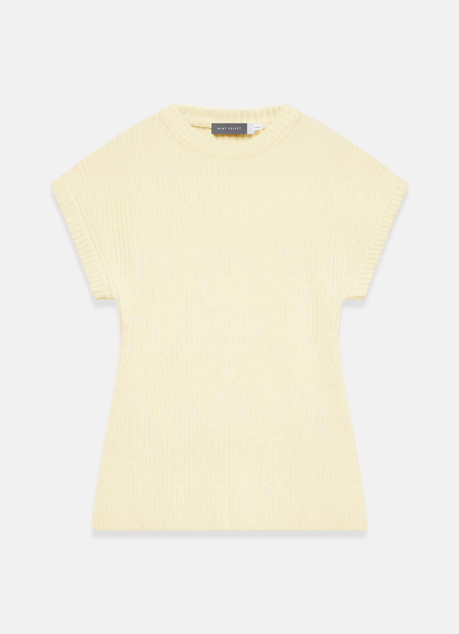 Butter Yellow Wool Blend Longline Knit Top